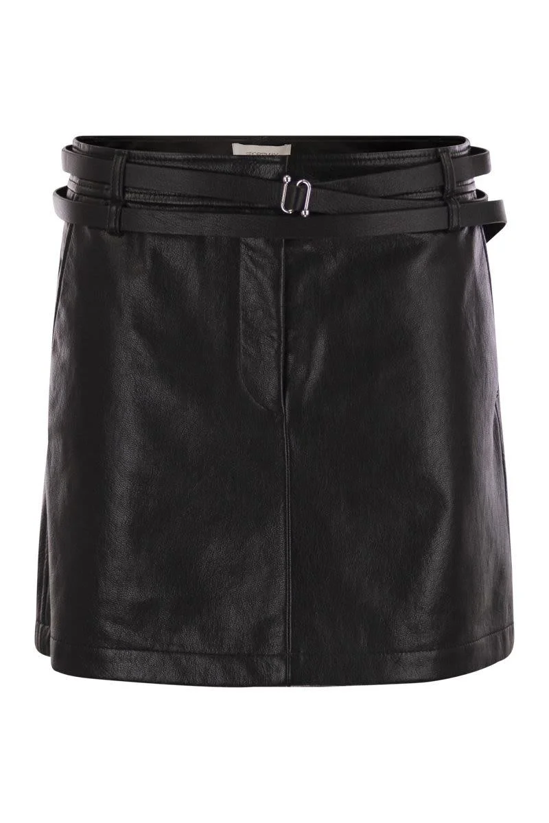 Sportmax Patto - Short Leather Skirt - 1