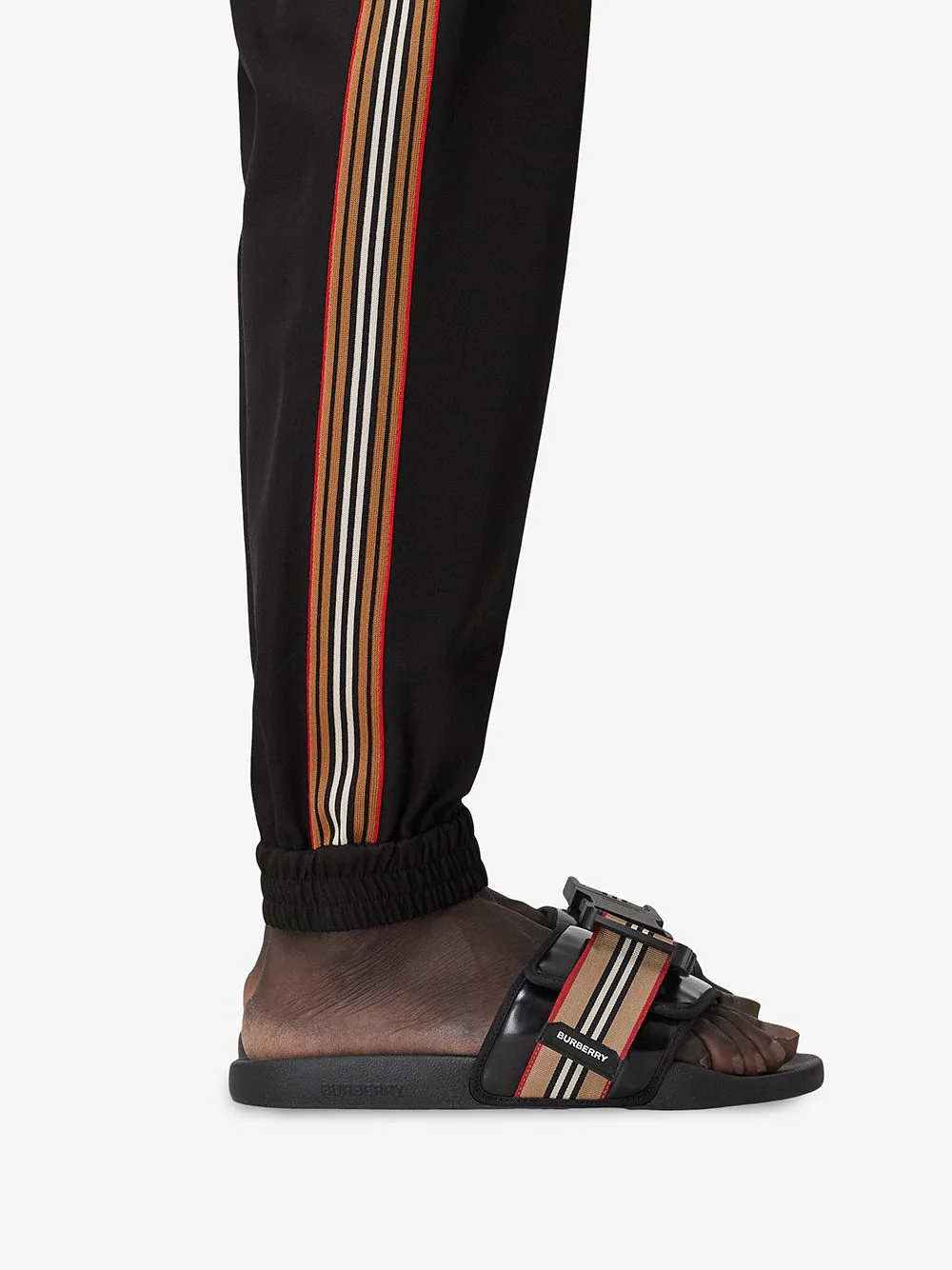 stripe-detail technical track pants - 5