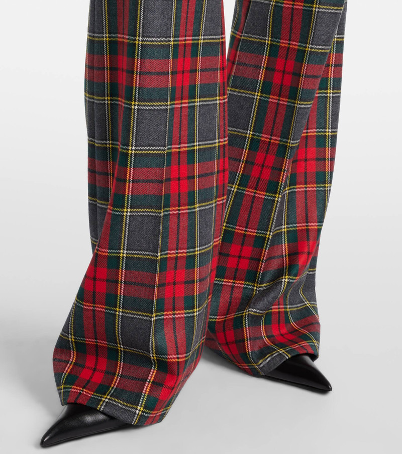 Ray checked virgin wool wide-leg pants 5