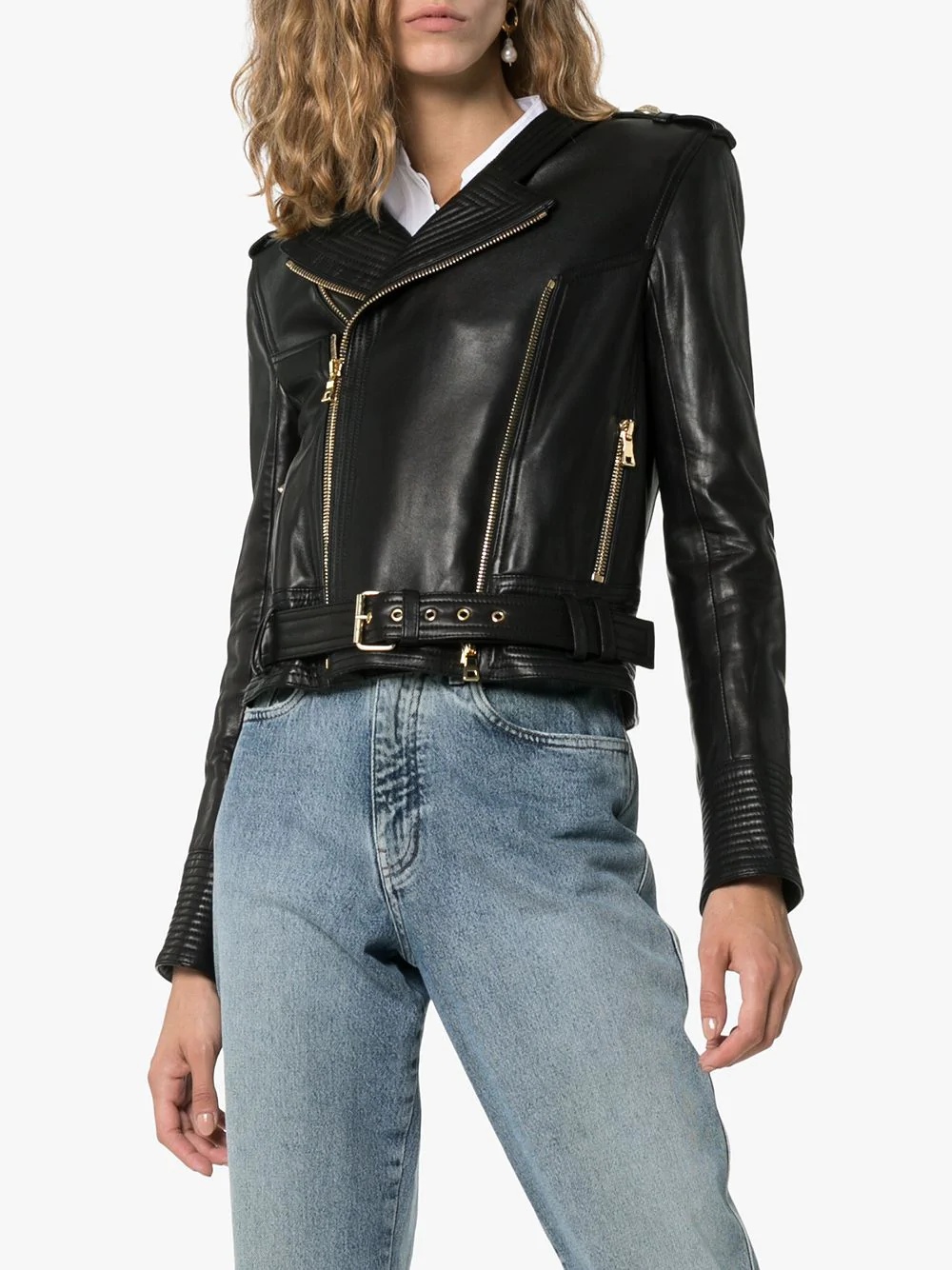 leather biker jacket  - 3