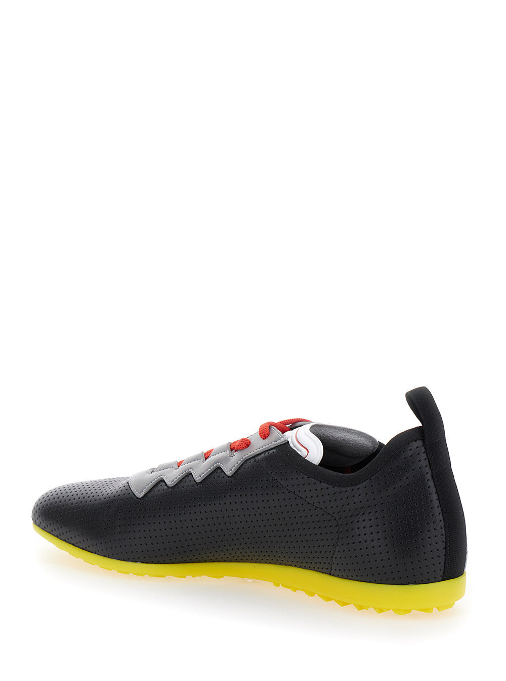 Valentino Garavani Men Black Sneakers With Asymmetric Toe And Vlogo Detail On The Side In Tech Fabri - 3