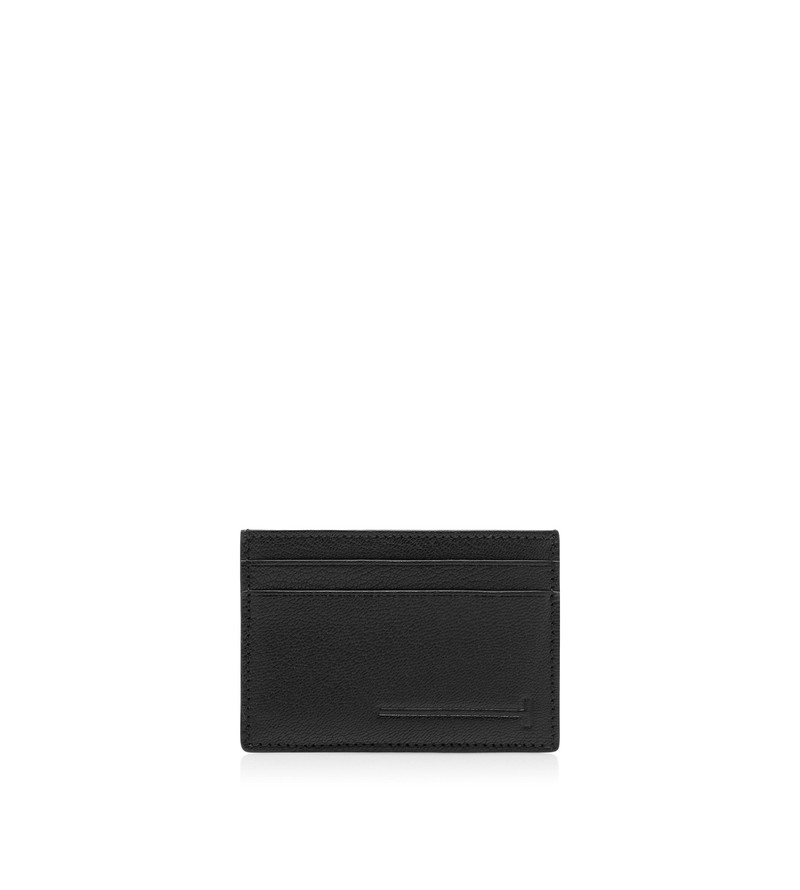 SUPPLE GRAIN LEATHER ELONGATED T LINE CLASSIC CARD HOLDER 1