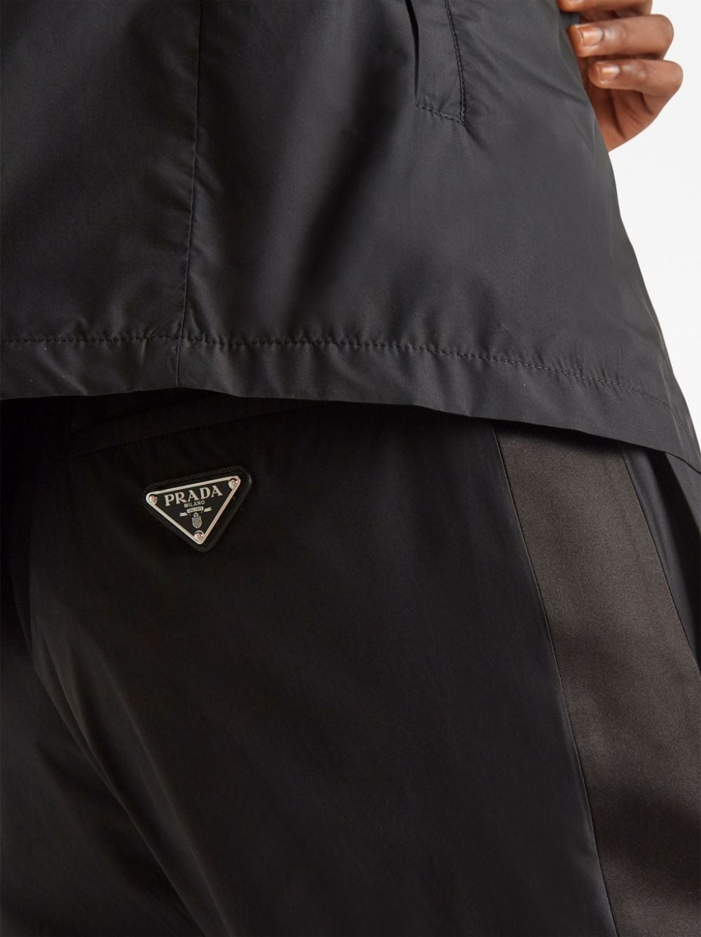 triangle-logo silk track pants - 5