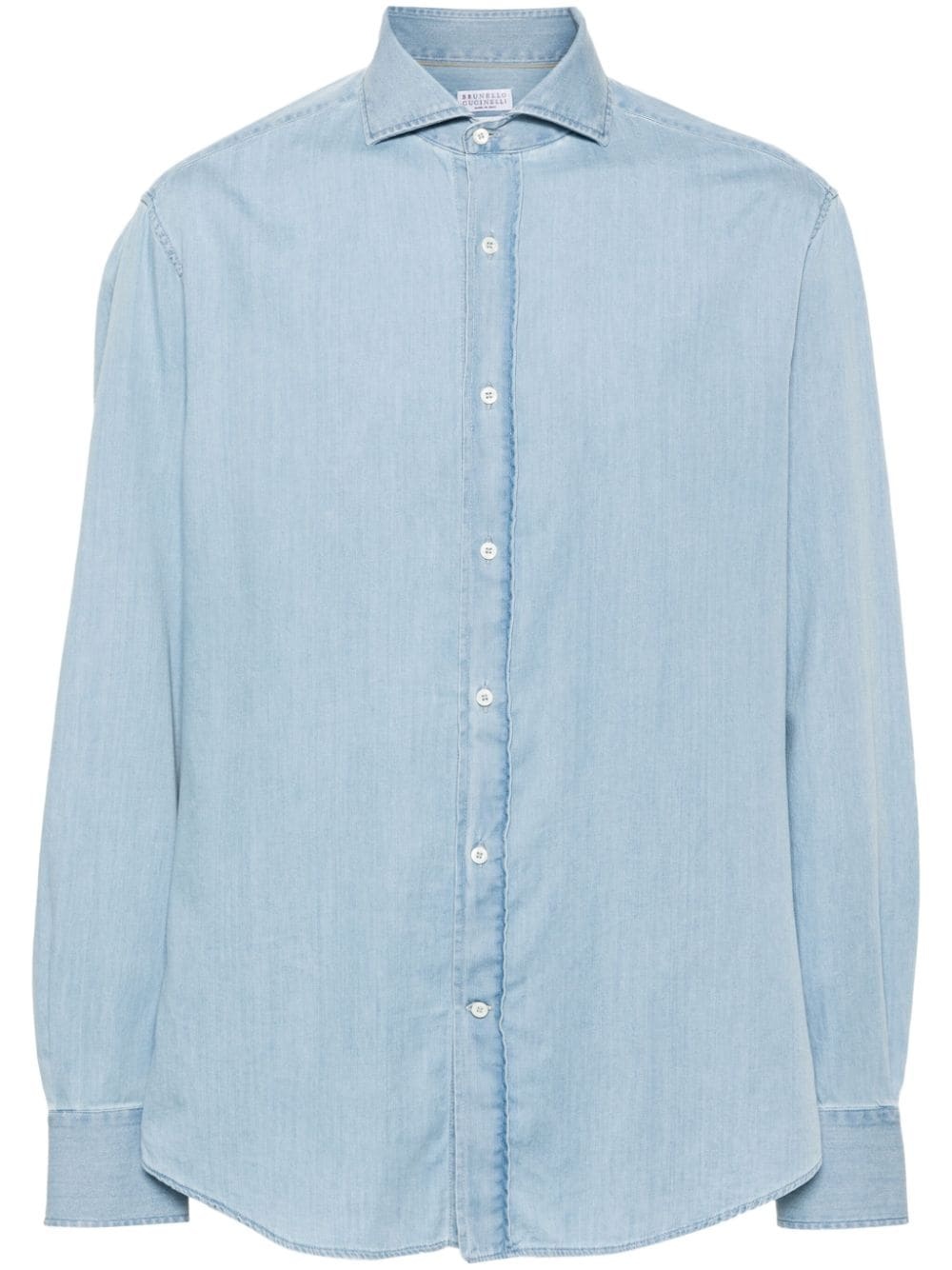 spread-collar cotton shirt - 1