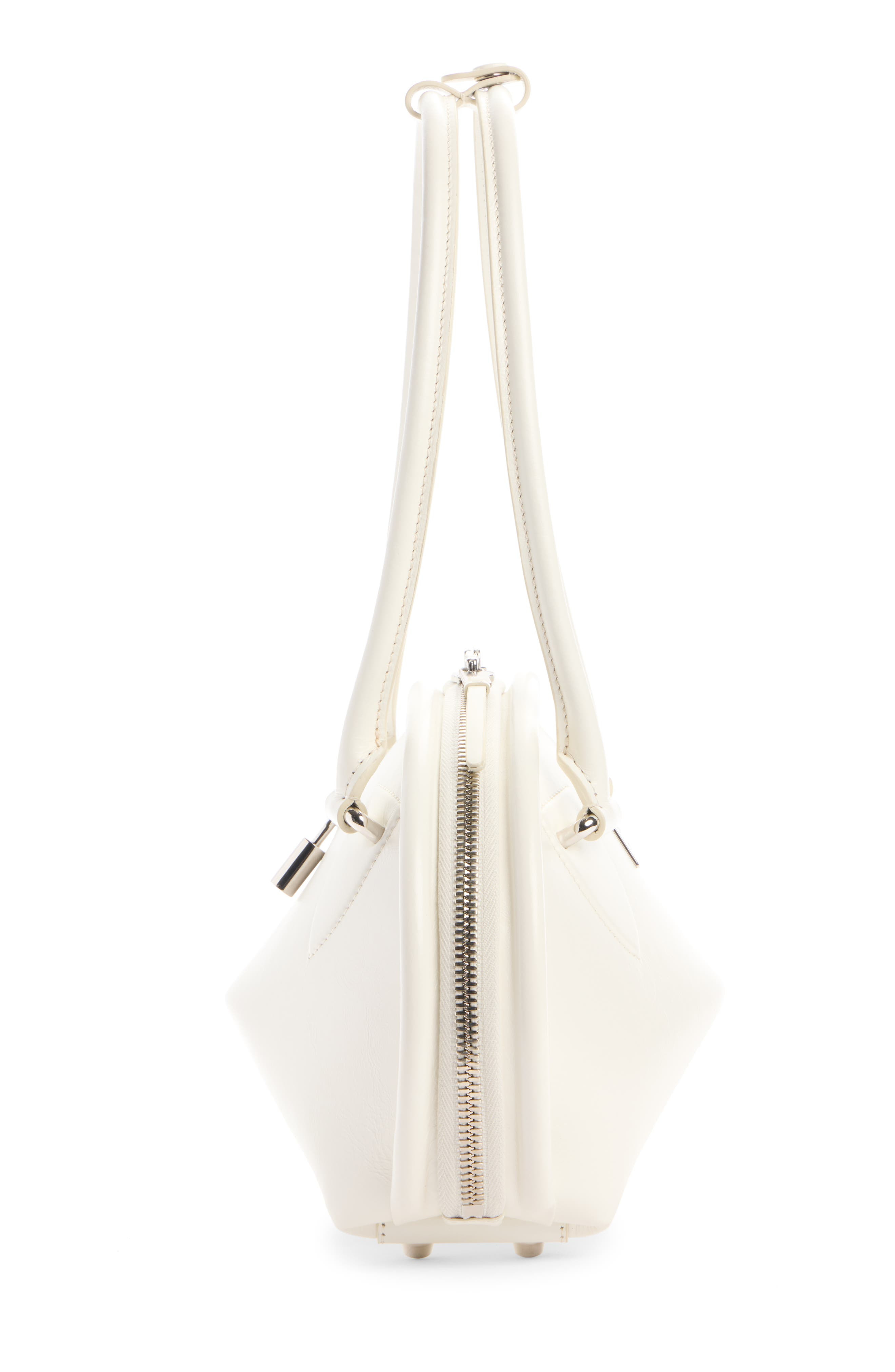 Acne Studios Small Bowlina Leather Shoulder Bag in Cream White at Nordstrom - 4