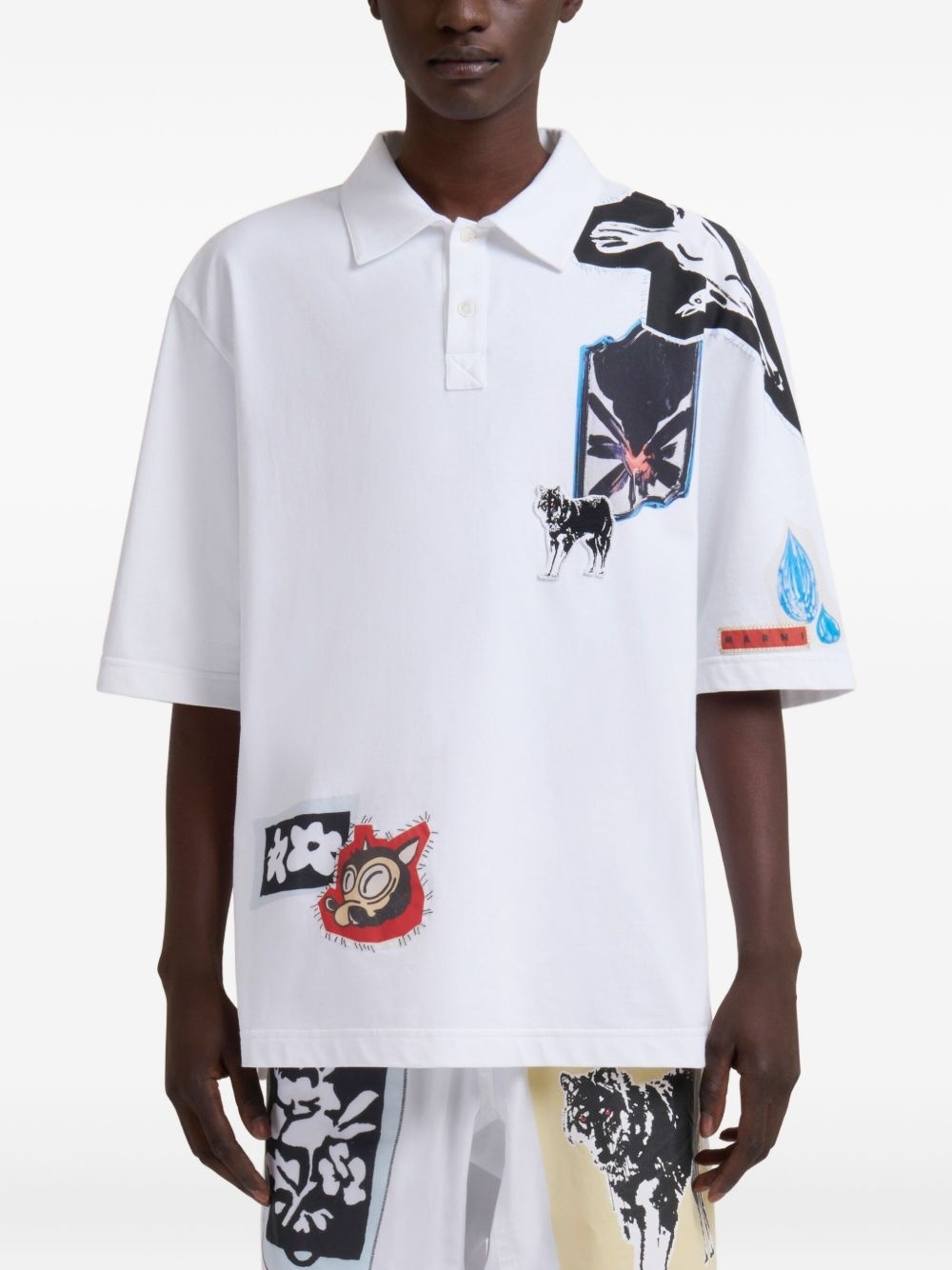 graphic-patches polo shirt - 3