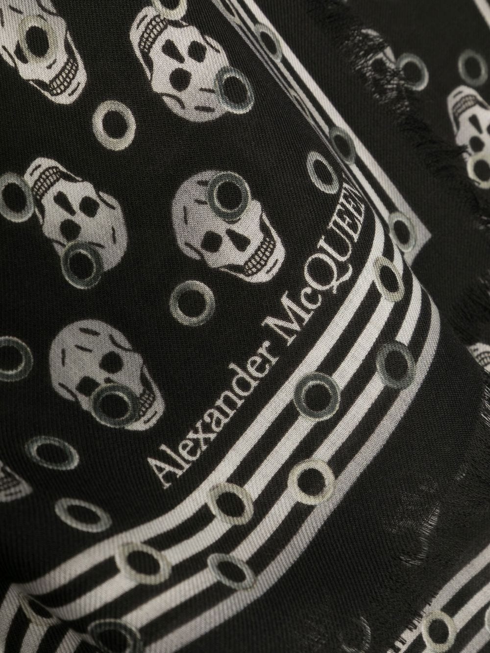 wool skull-print scarf - 2