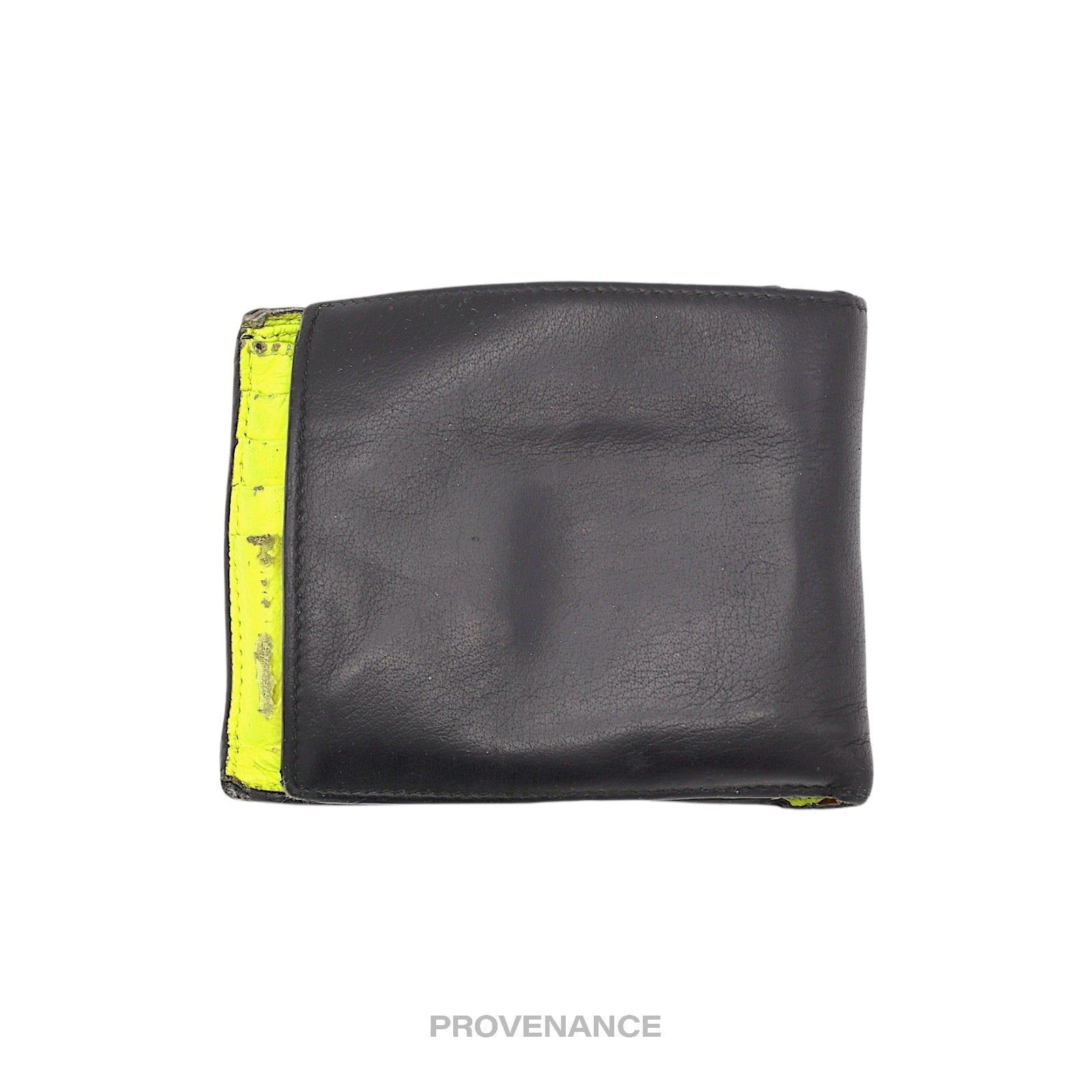 Balenciaga Logo 8CC Bifold Wallet - Black Neon Leather - 2