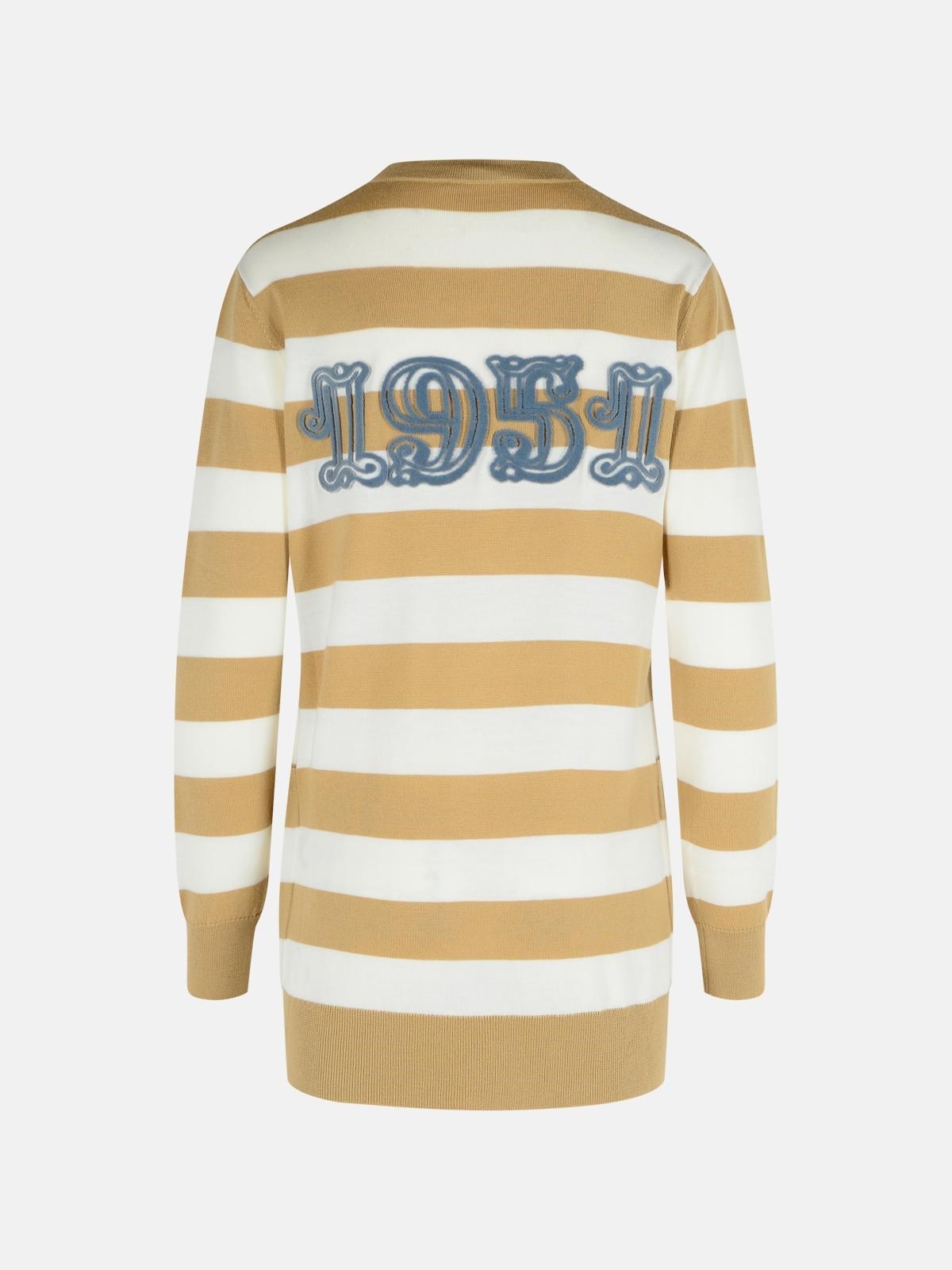 'FIEMME' VIRGIN WOOL SAND CARDIGAN - 3