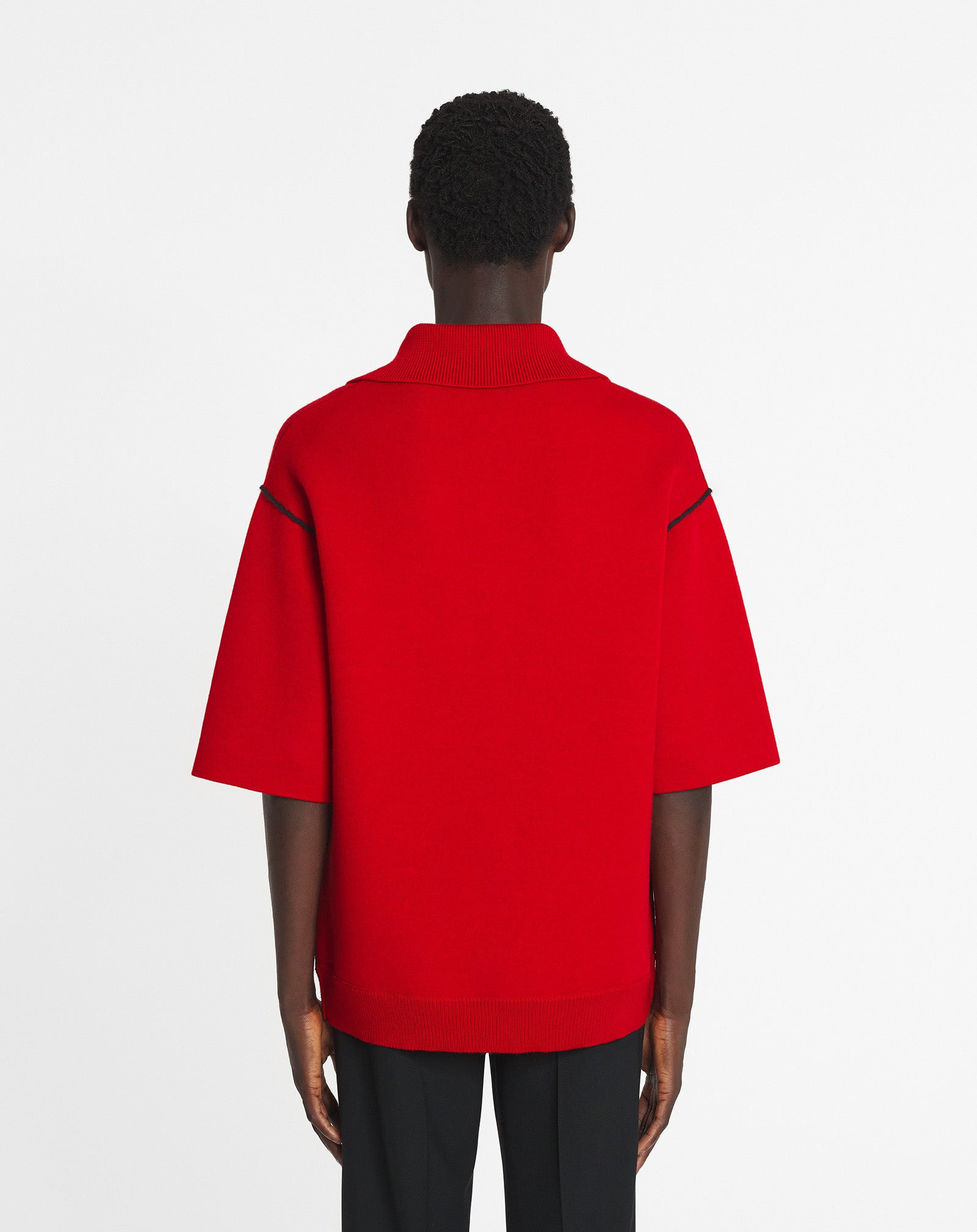 OVERSIZED WOOL POLO SHIRT - 4
