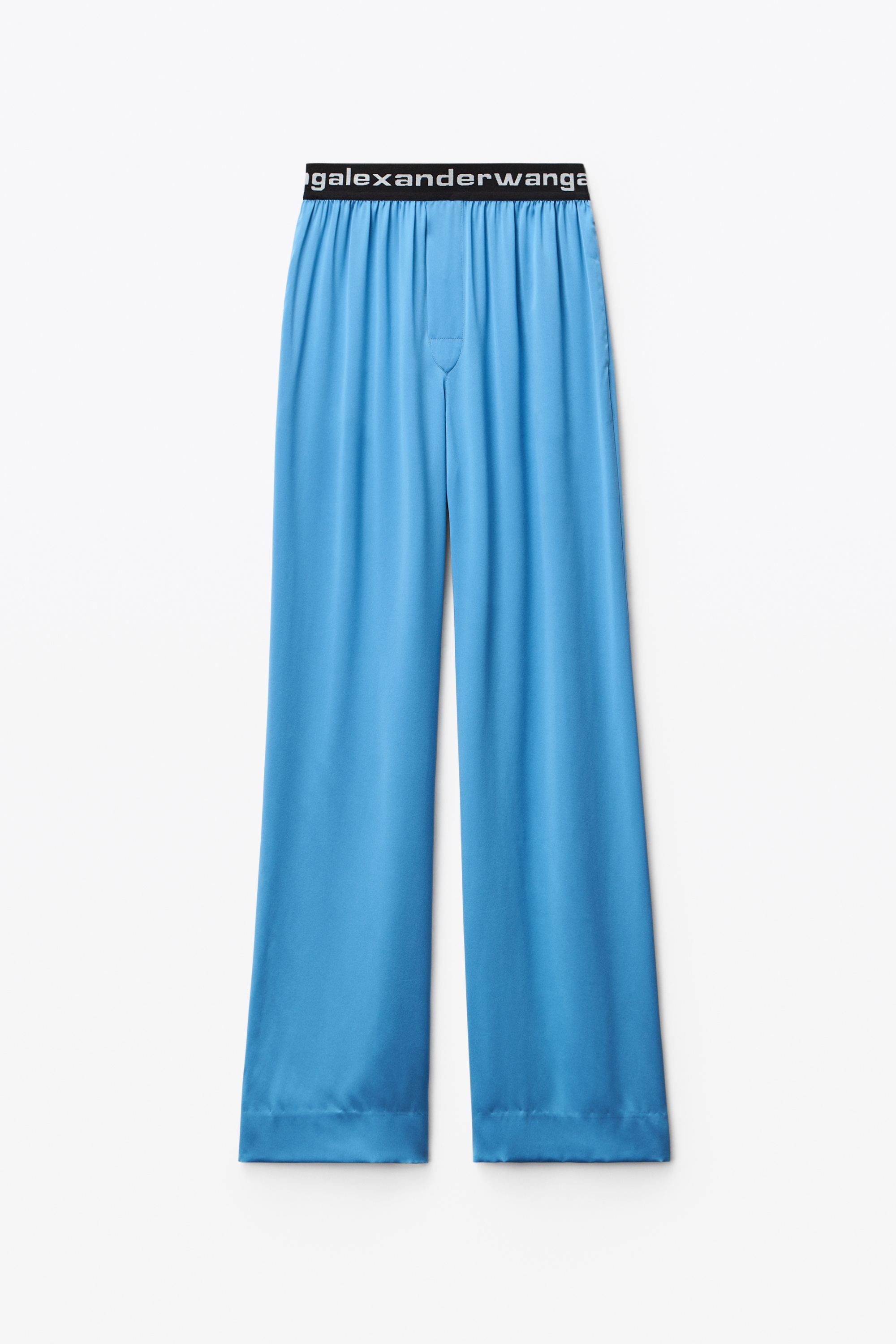 LOGO ELASTIC PANT IN SILK CHARMEUSE - 1