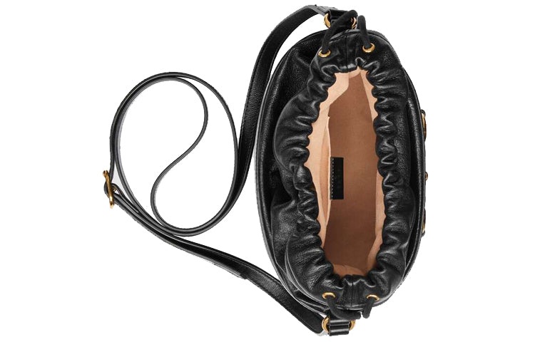 (WMNS) Gucci Horsebit 1955 Drawstring Bucket Bag 'Black' 602118-1DBLG-1000 - 6