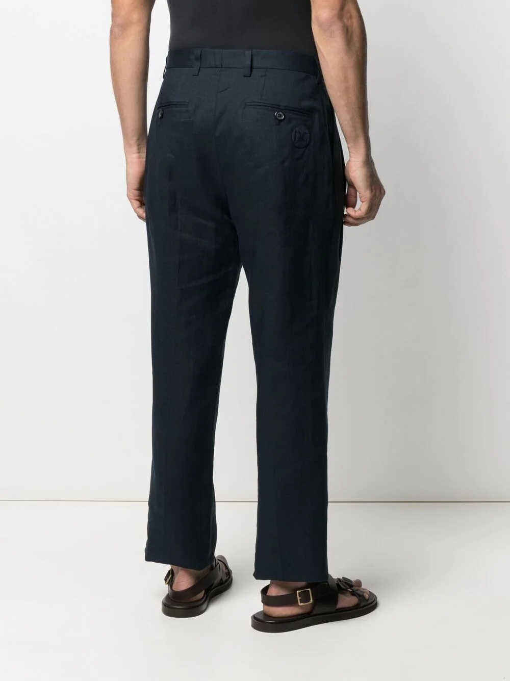 pleat detailing straight-leg trousers - 4