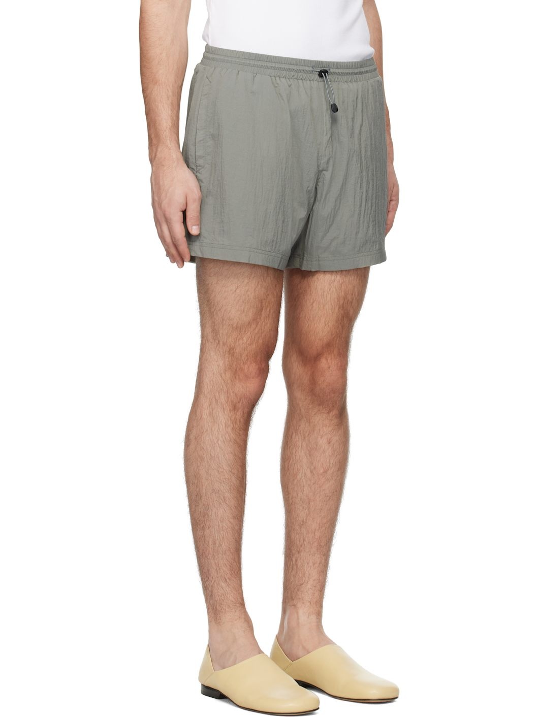 Gray Drawstring Tech Shorts - 2