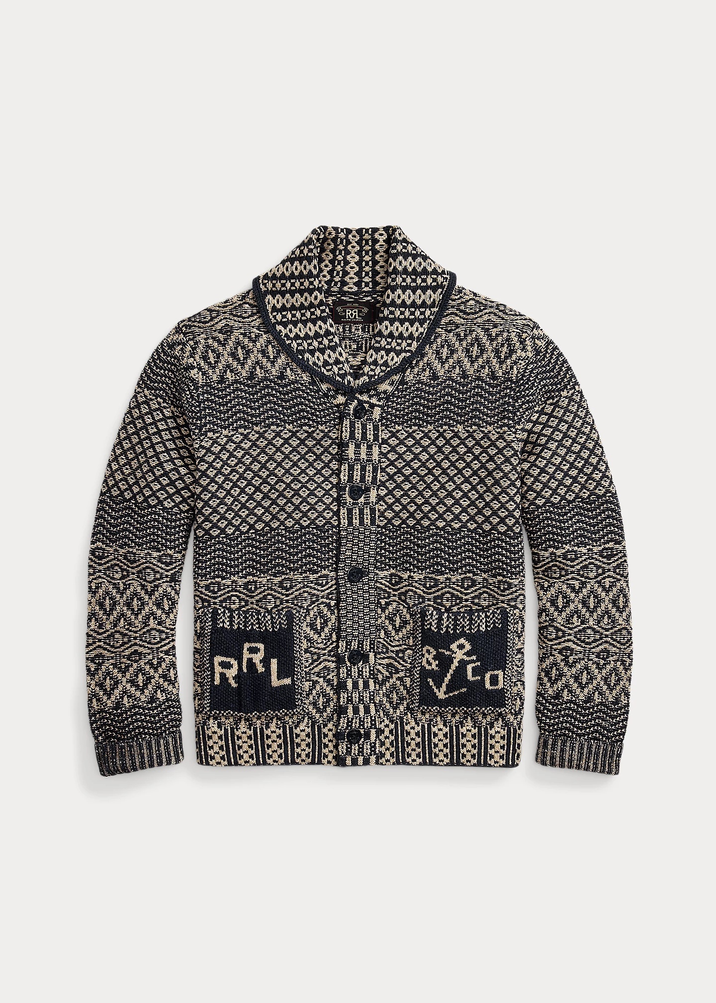 Cotton-Blend Shawl Cardigan - 1