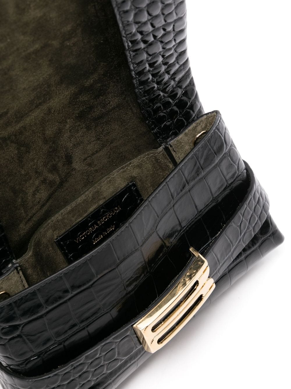 Frame embossed-crocodile crossbody bag - 5