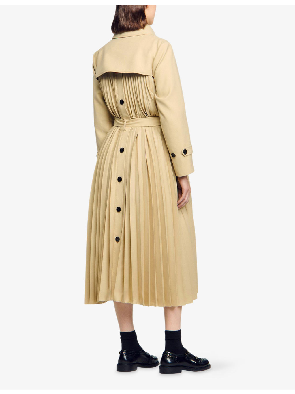 Belted-Waist Double-Breasted Stretch-Woven Trench - 4