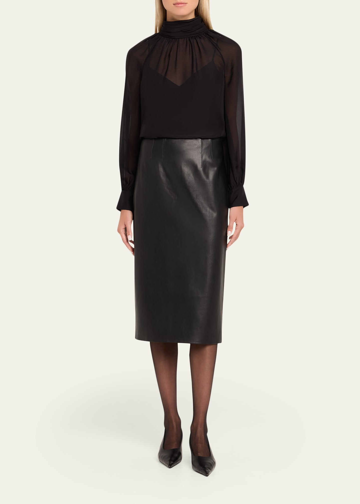 Holmes Vegan Leather Pencil Skirt - 2