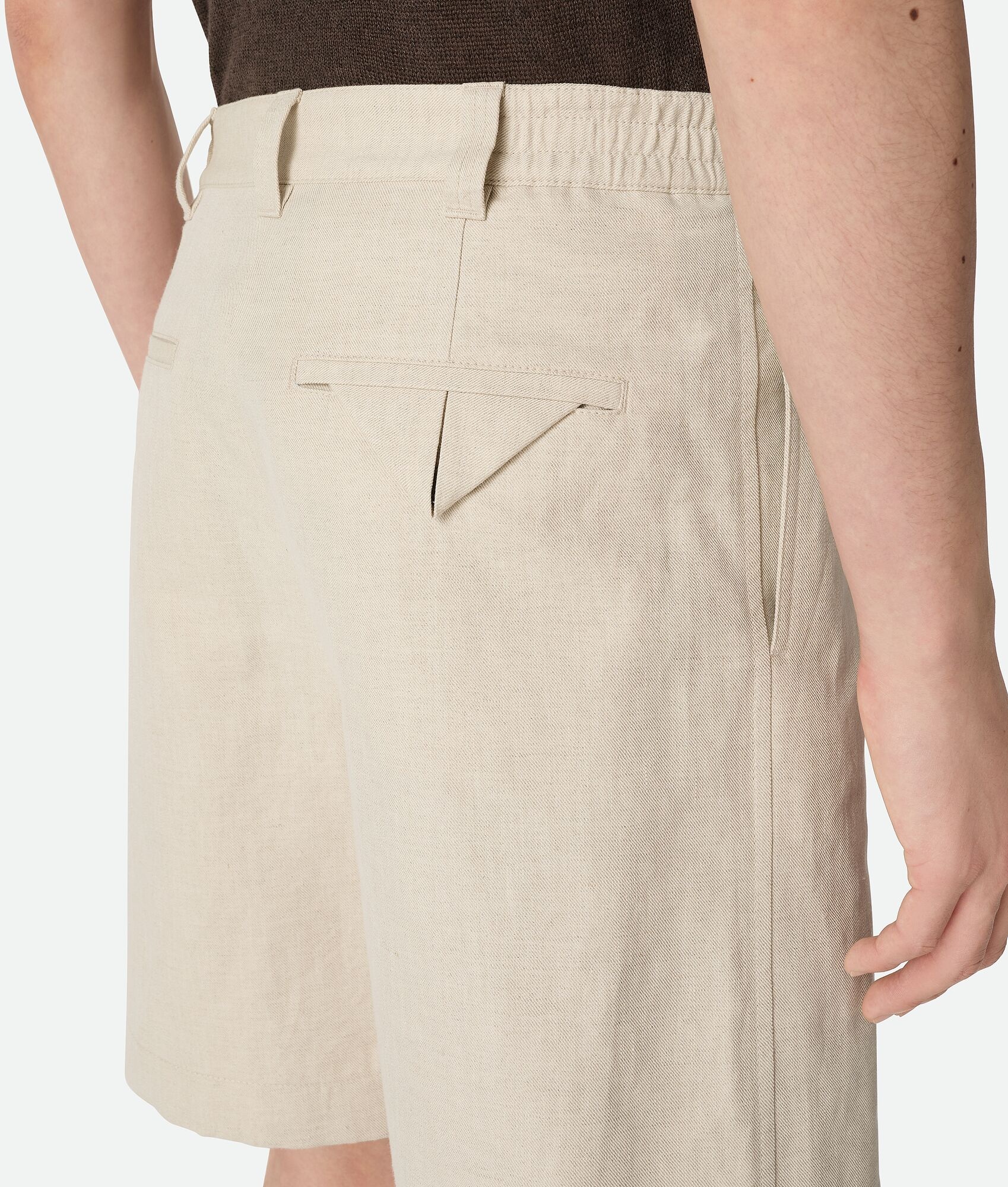 Cotton And Linen Twill Shorts - 5