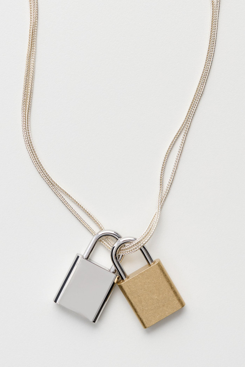 Riddle Necklace Brass And Nickle Padlock 3