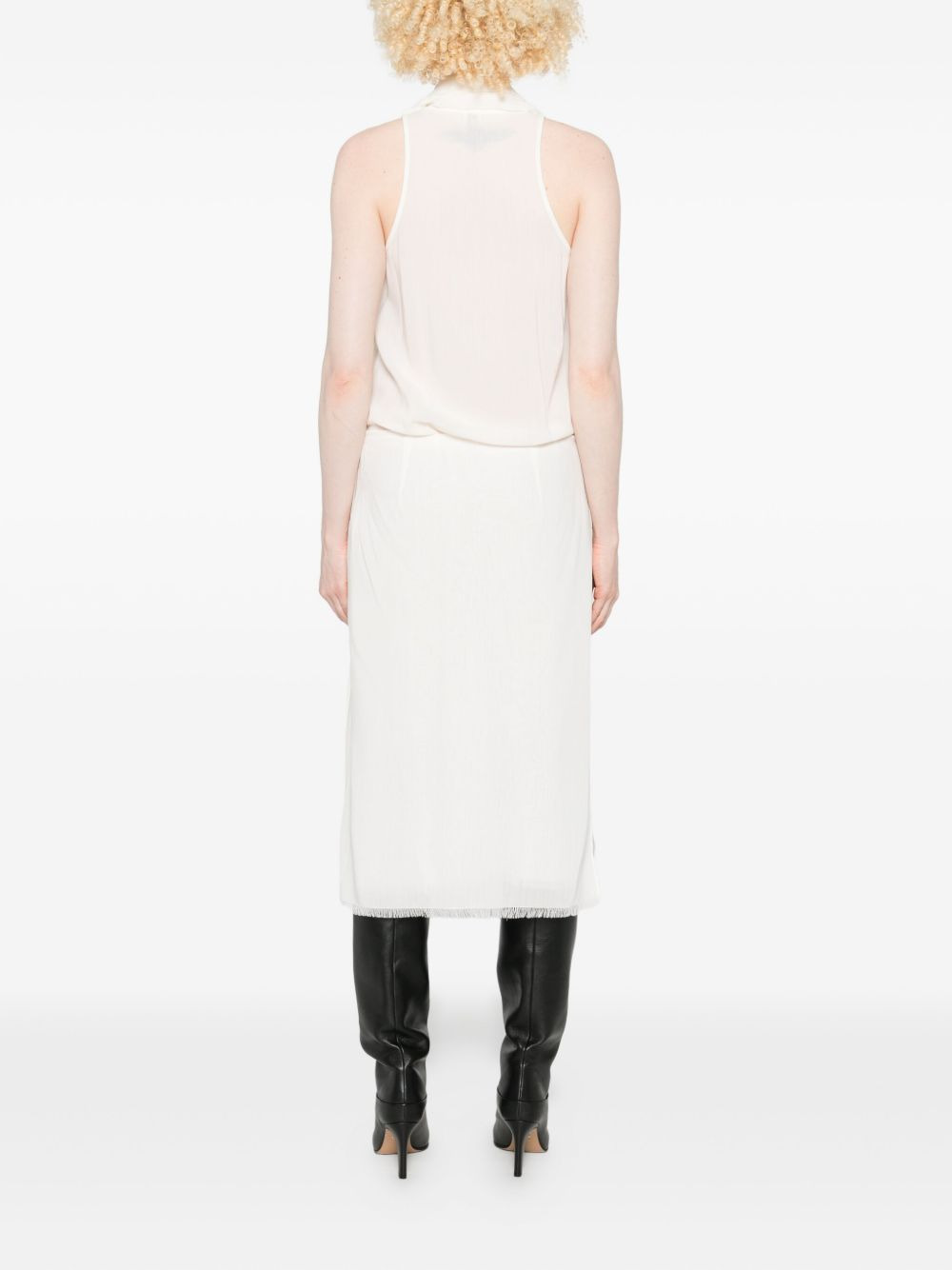 frayed-edge draped dress - 4