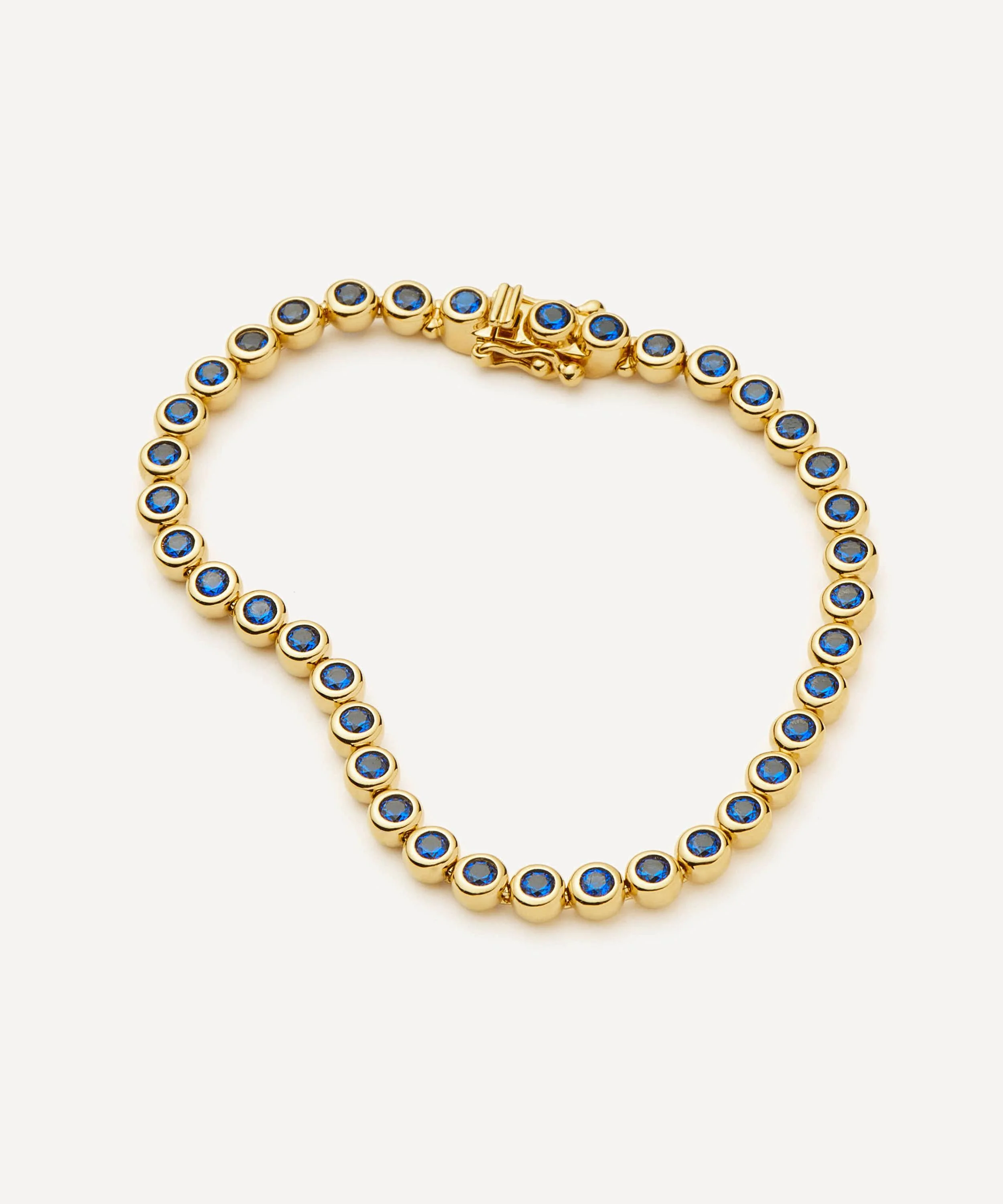 18ct Gold-Plated Vermeil Silver Tennis Round Bracelet - 1