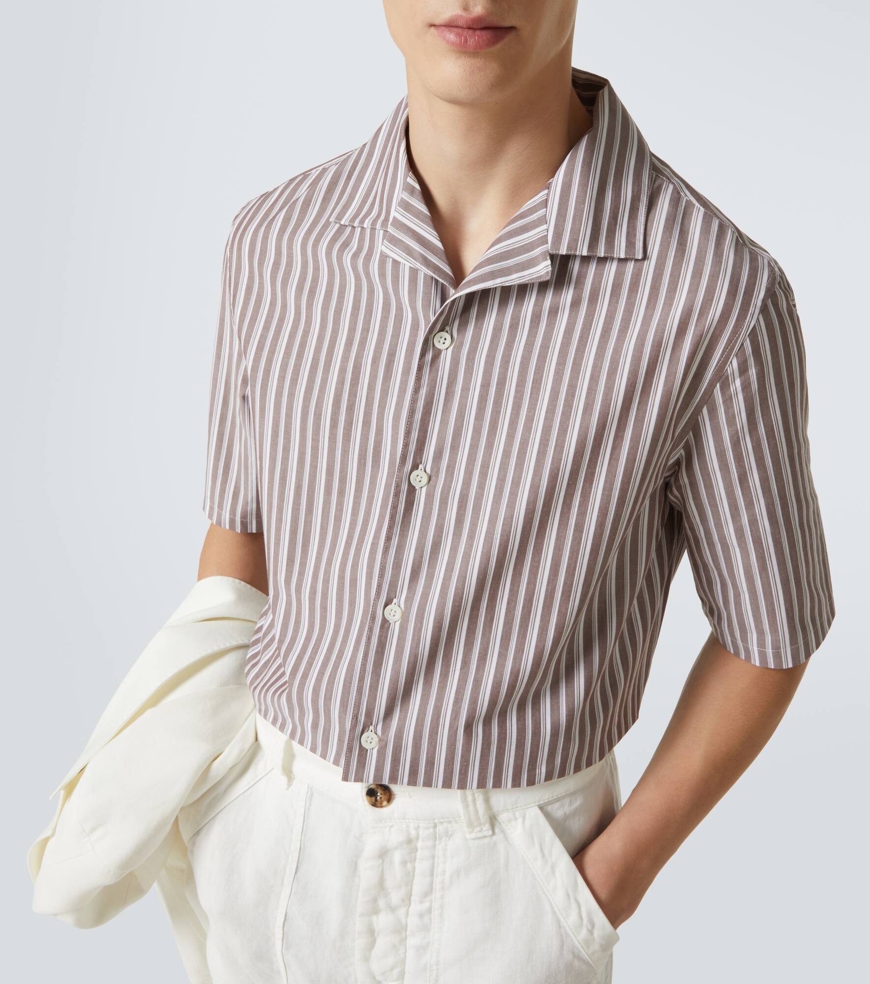 Striped cotton bowling shirt - 5