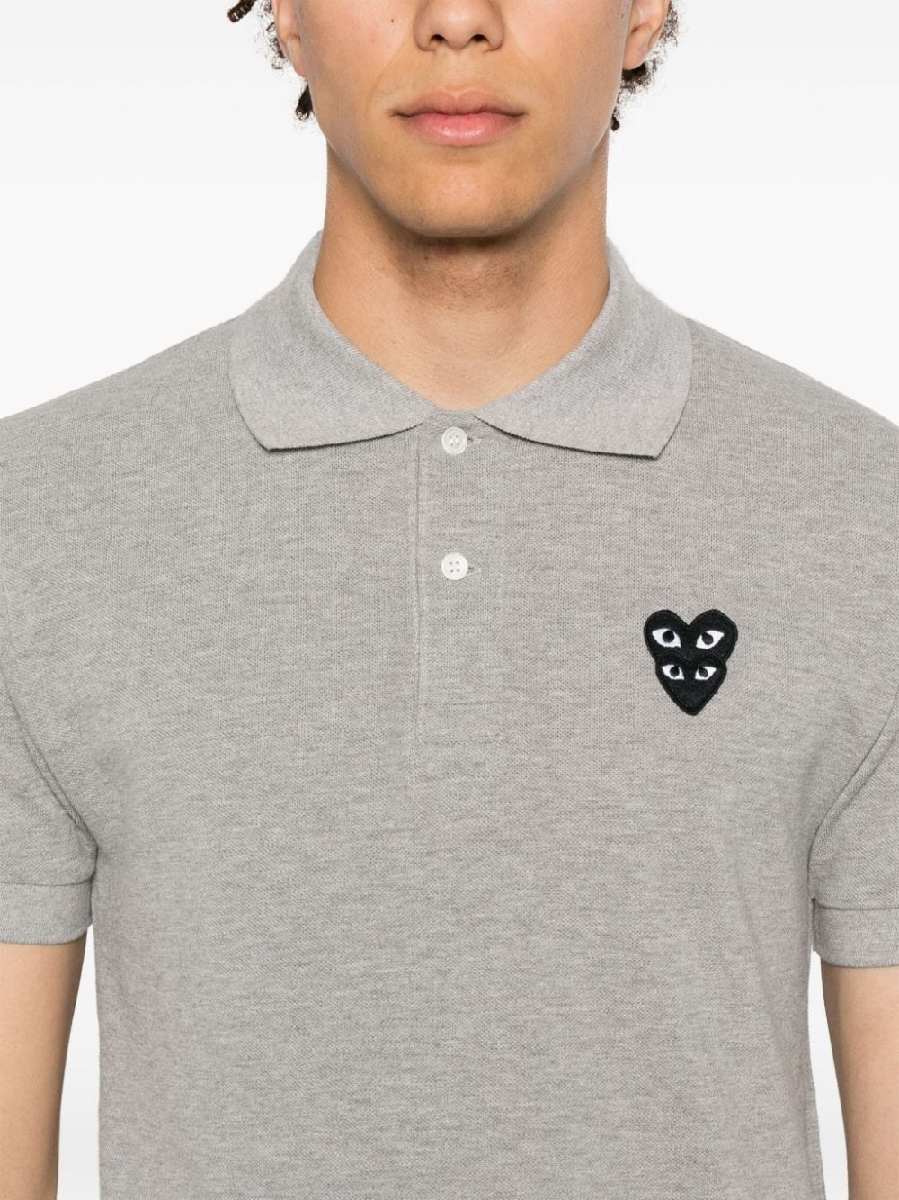 heart-patch cotton polo shirt - 6