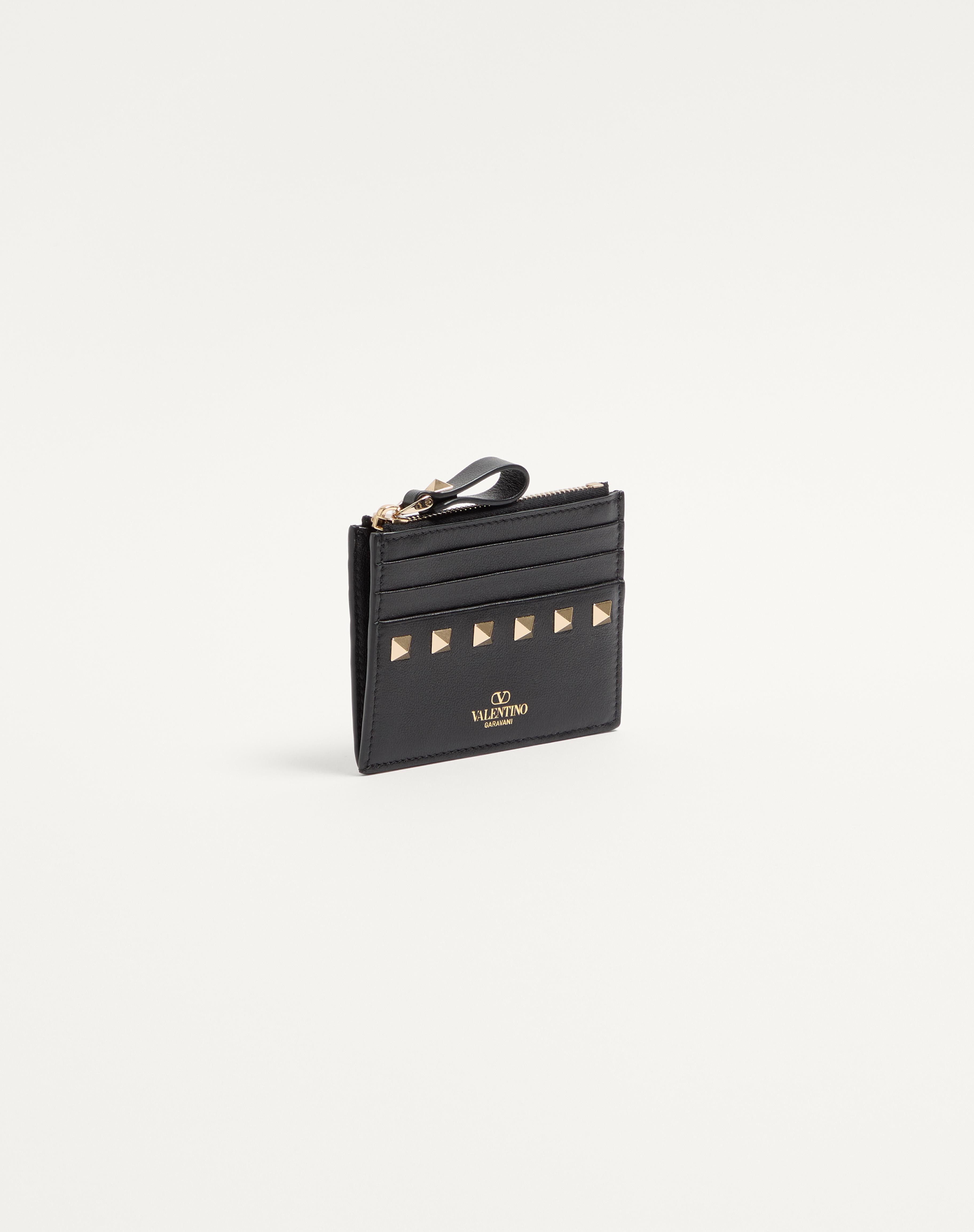 ROCKSTUD CALFSKIN CARDHOLDER WITH ZIPPER - 4
