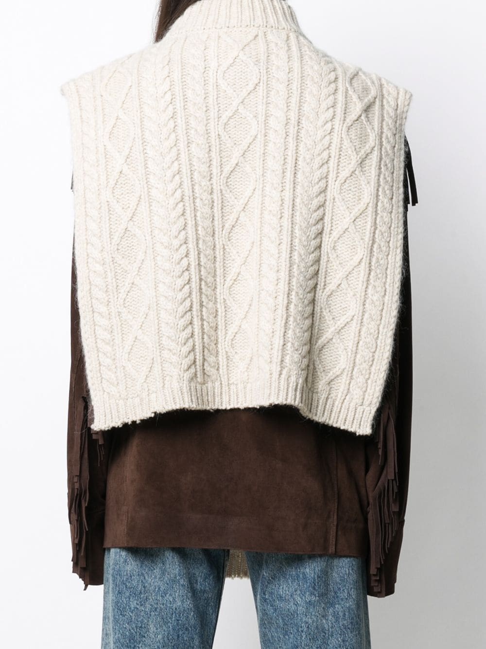 high-low hem knitted vest - 4