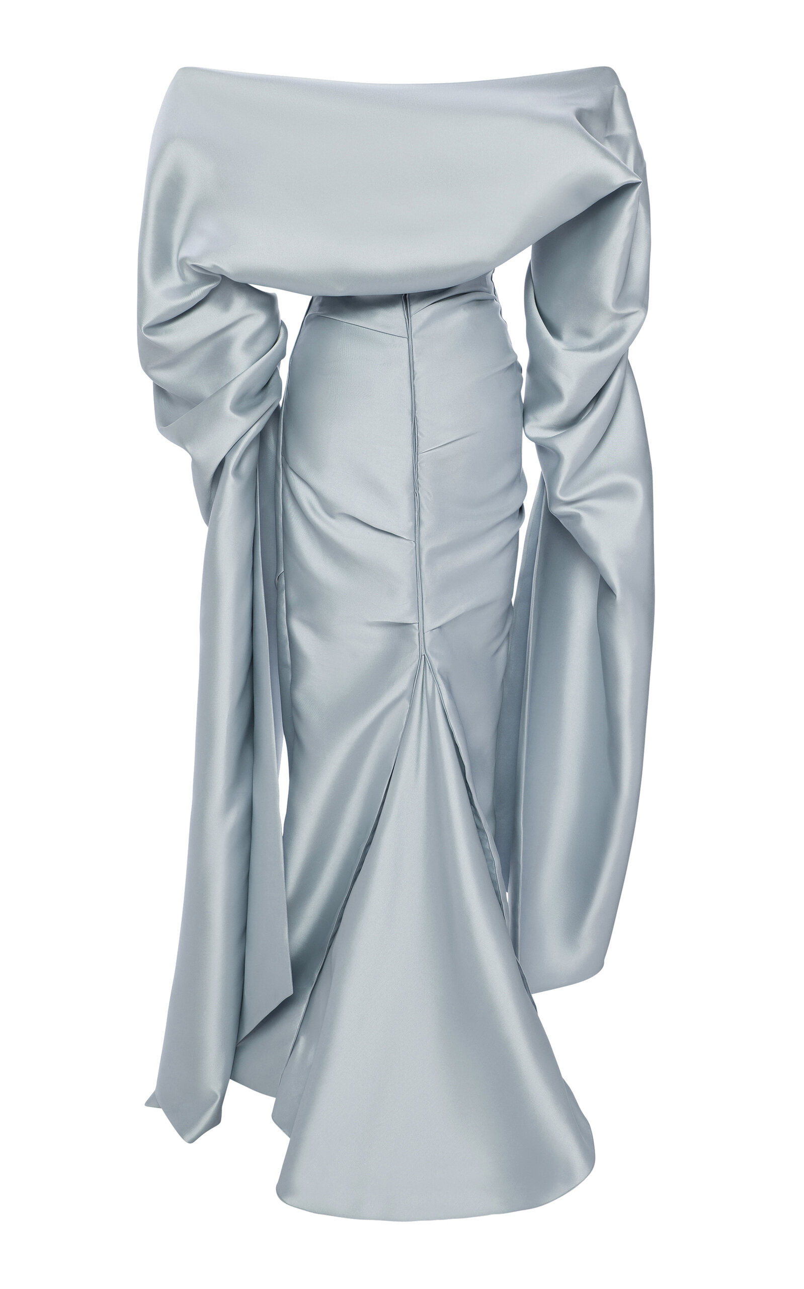 Draped Strapless Mikado Gown light blue - 5