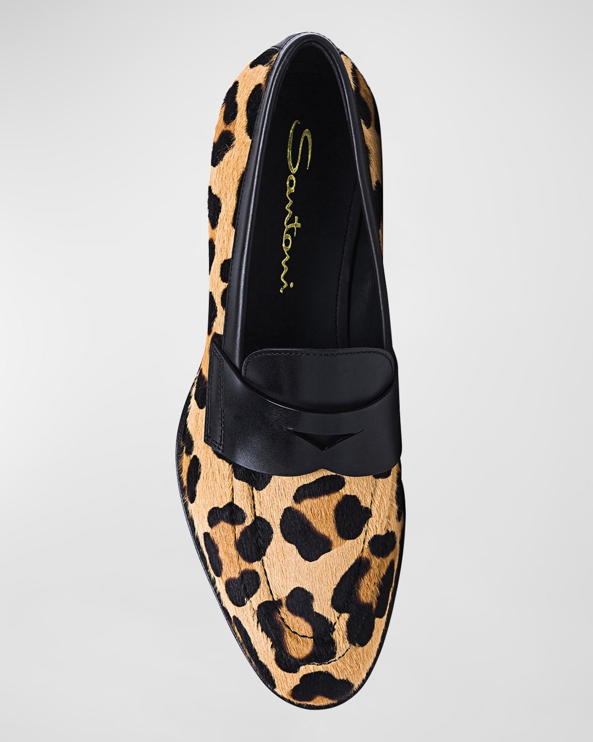 Facile Leather Leopard Penny Loafers - 4