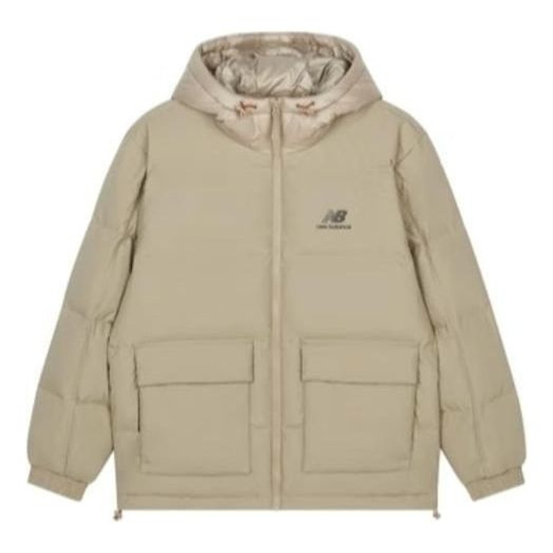 New Balance Warm Hooded Casual Down Jacket 'Beige' AMJ24358-TWD - 1