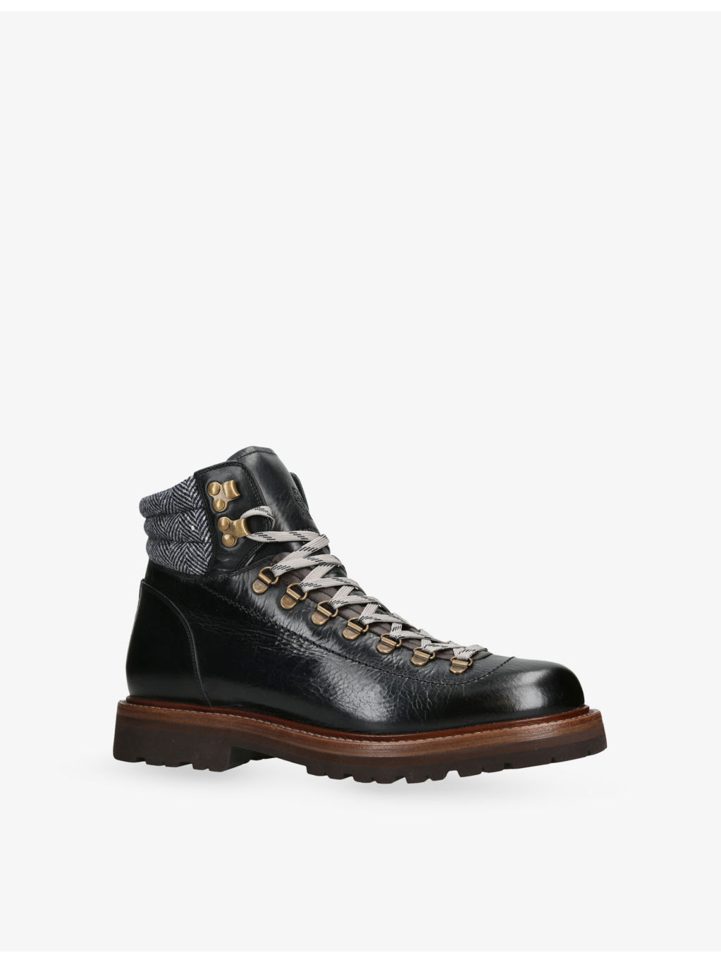 Felt-Trim Leather Ankle Boots - 3