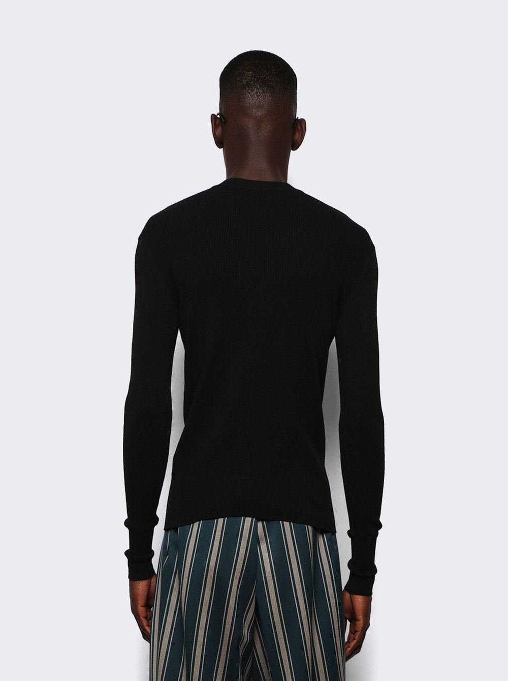 Halloween Knit Thermal Long-sleeve T-shirt Navy And White - 5