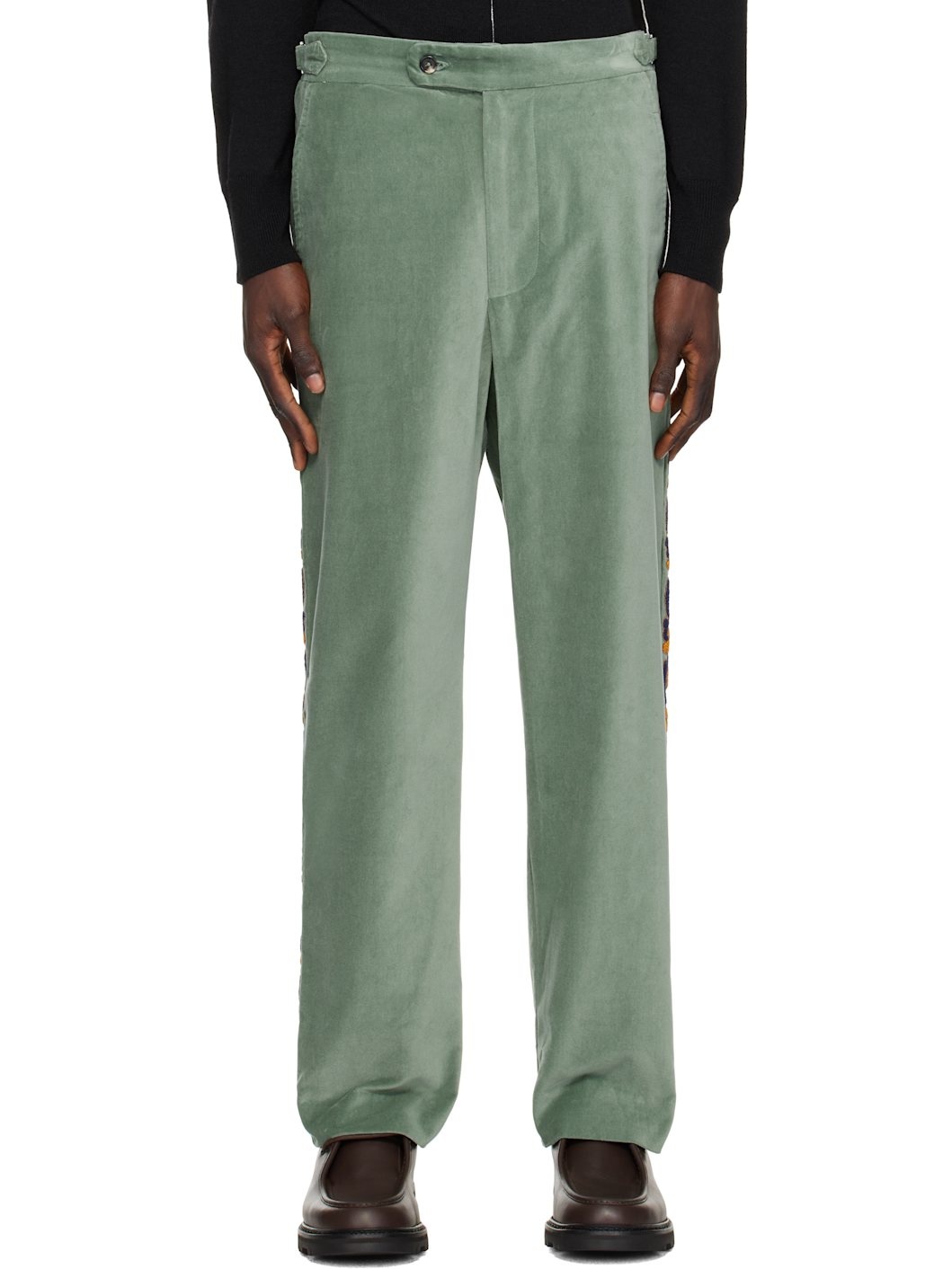 Green Oberon Floral Trousers - 1