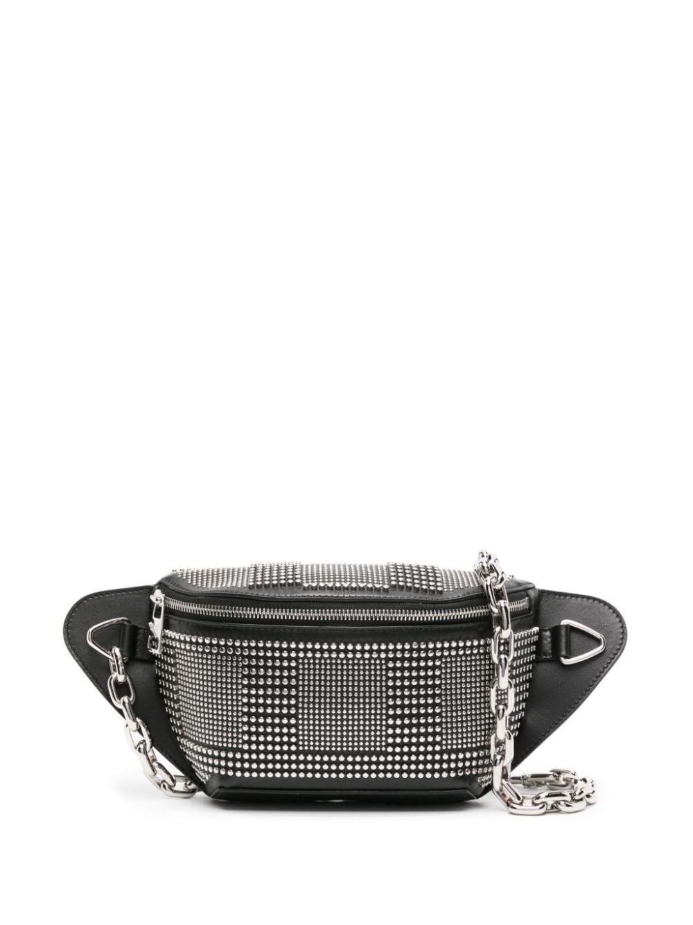 stud-embellished leather messenger bag - 1