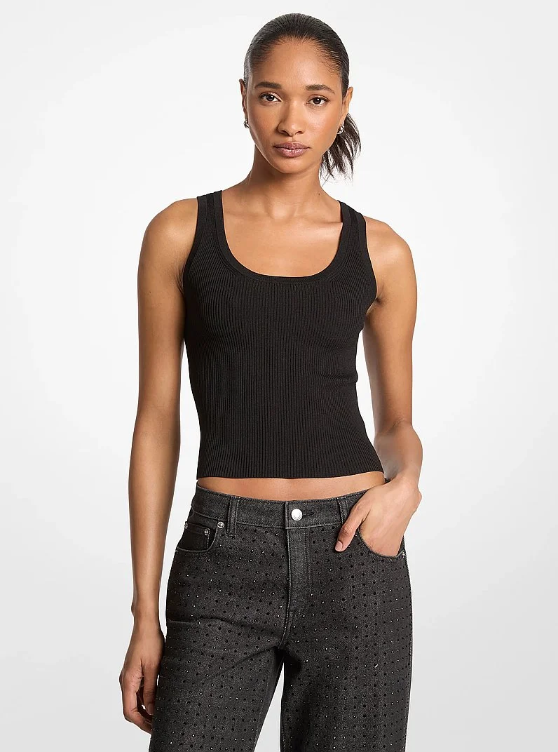 Ribbed Viscose Tank Top - 1