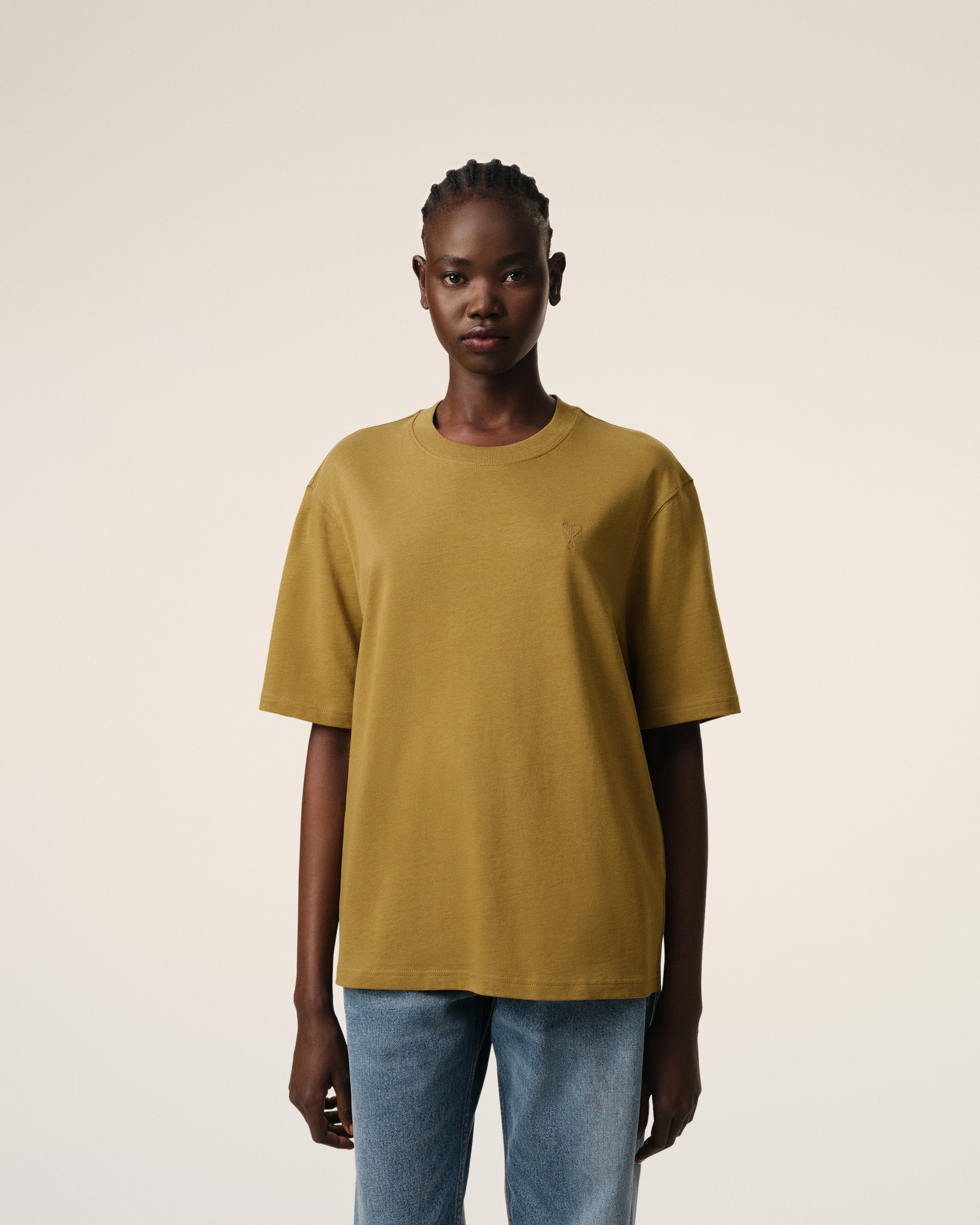 MUSTARD COTTON TONAL AMI DE COEUR T-SHIRT - 3