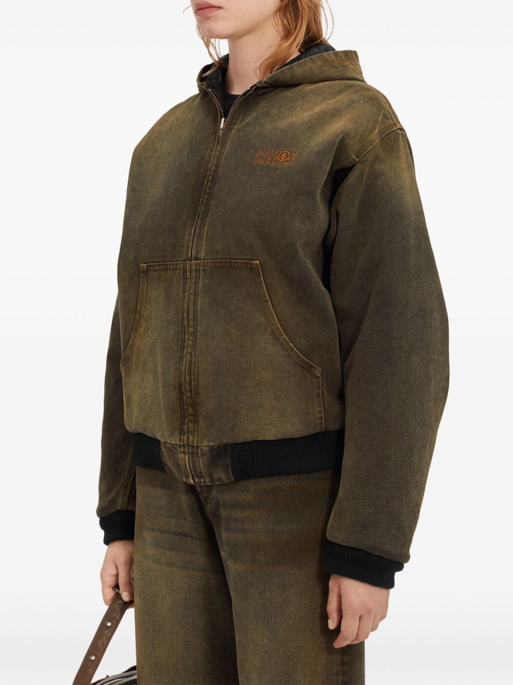 hooded denim jacket - 6
