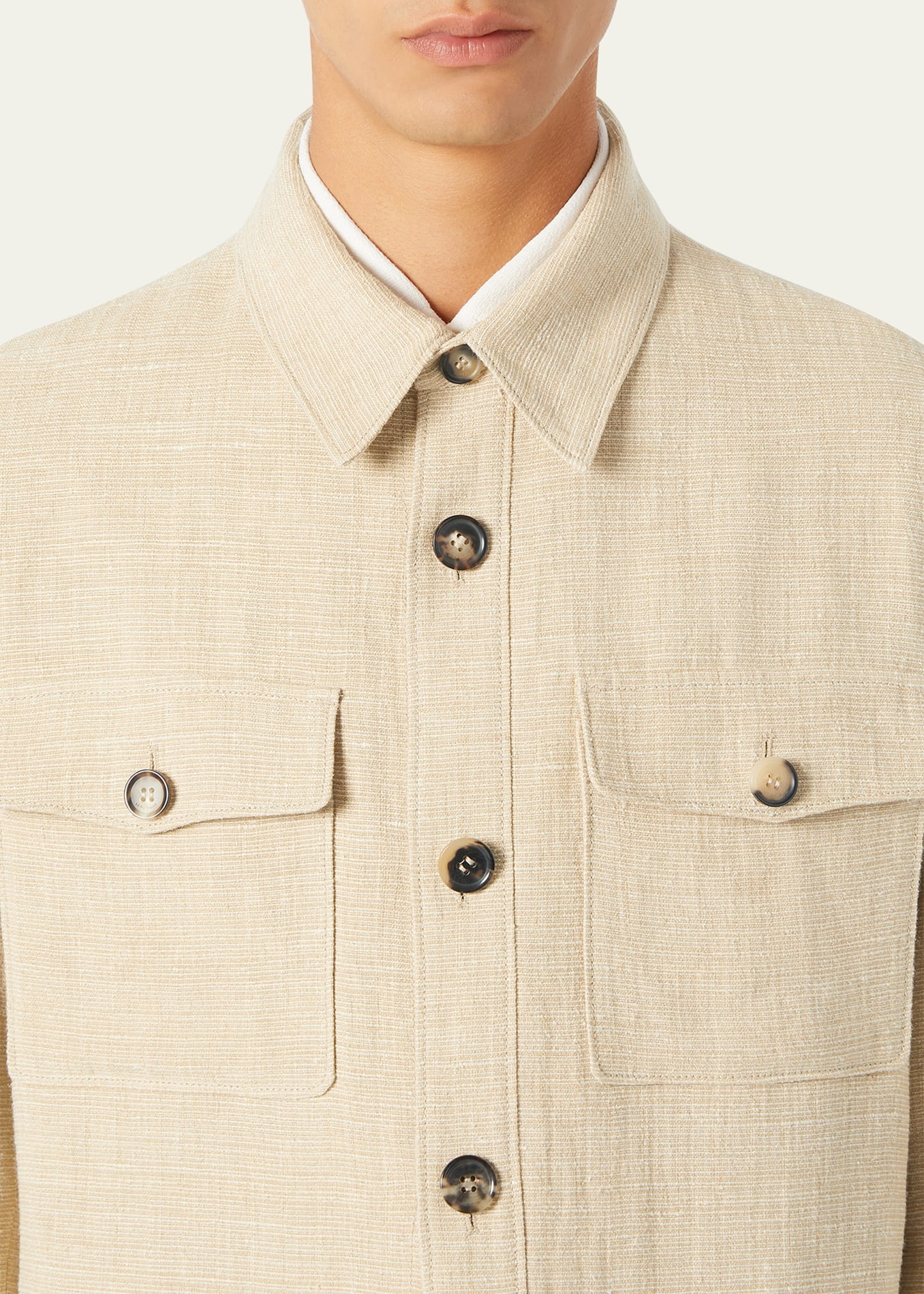 Men's Clem Summer Linen and Silk Shirt Jacket - 5