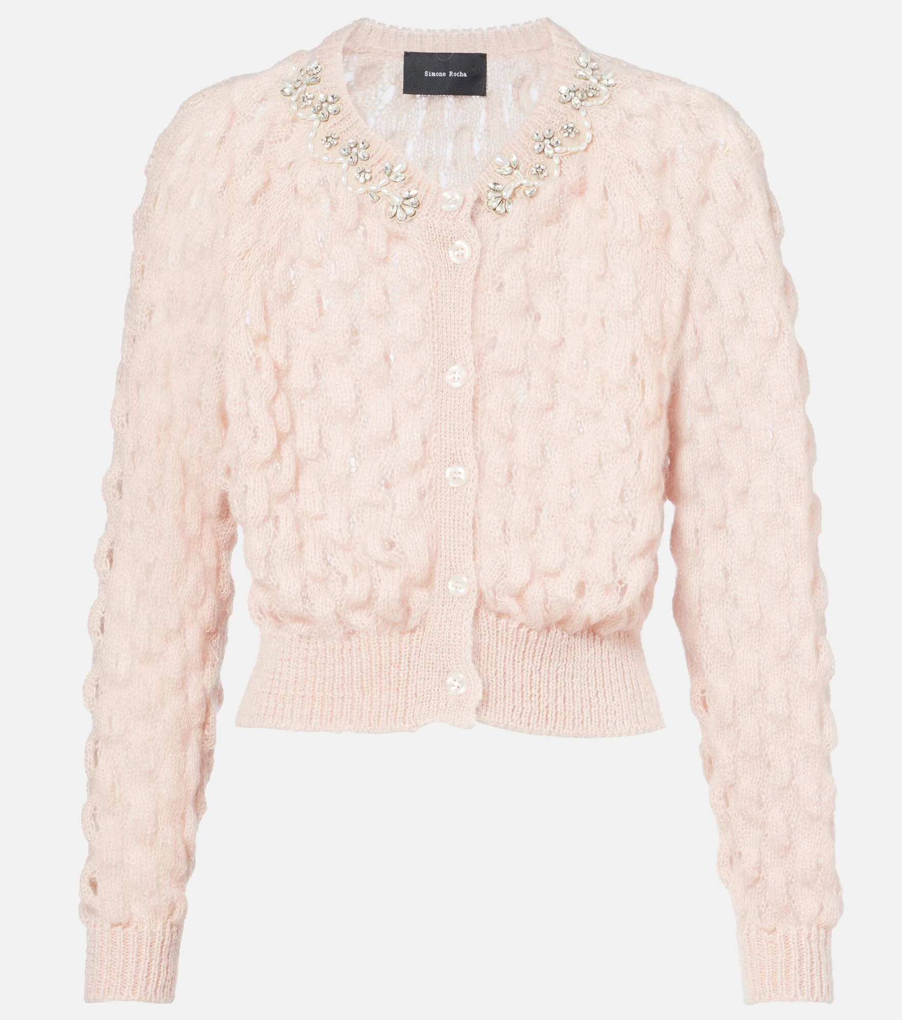Embellished mohair-blend cardigan - 1