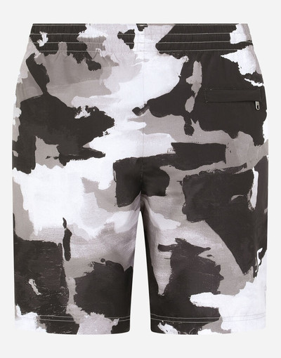 Dolce & Gabbana Mid-length swim trunks with camouflage print outlook