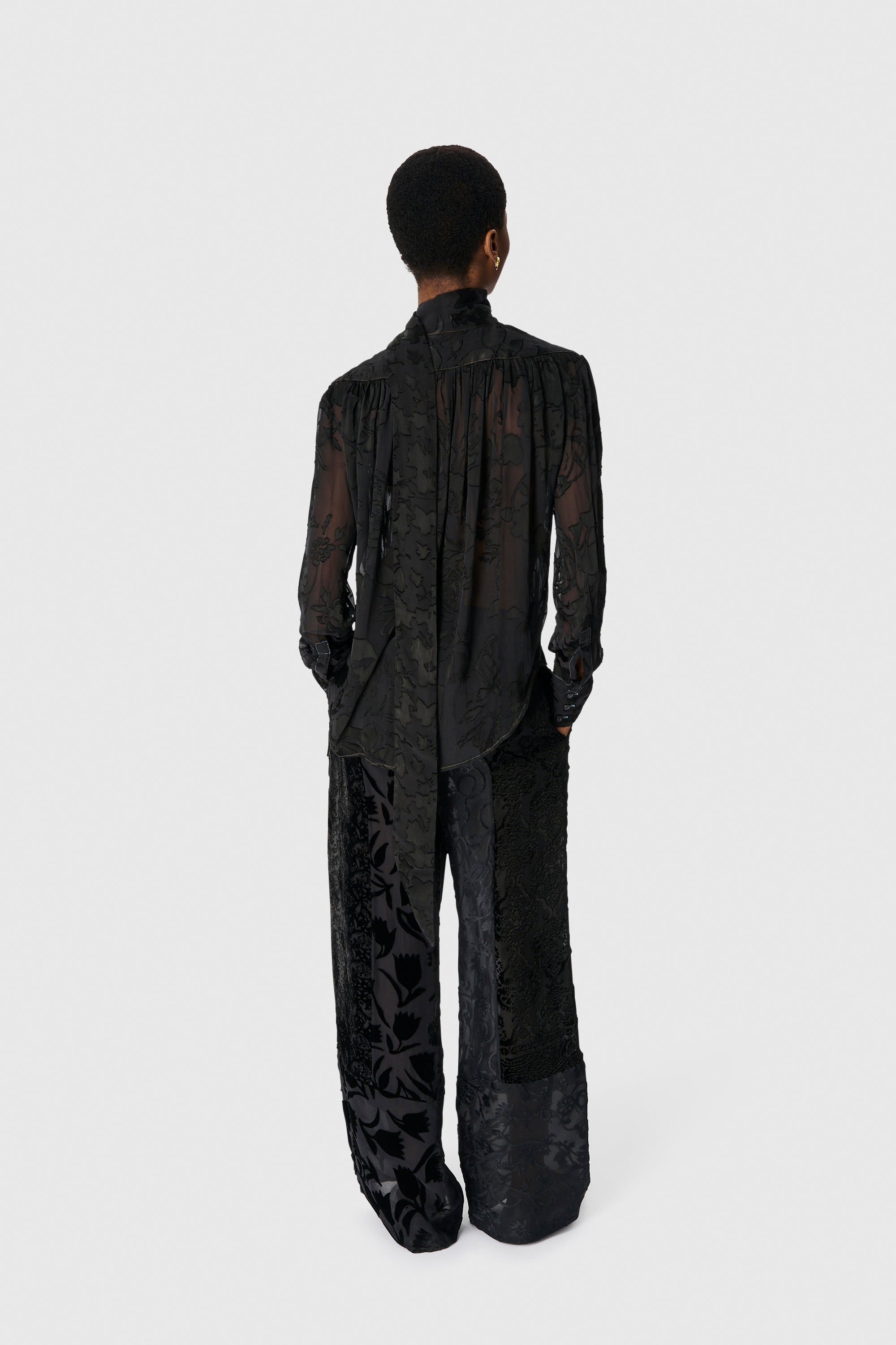 REGENERATED RASO SILK SCARVES DRAWSTRING TROUSERS - 3