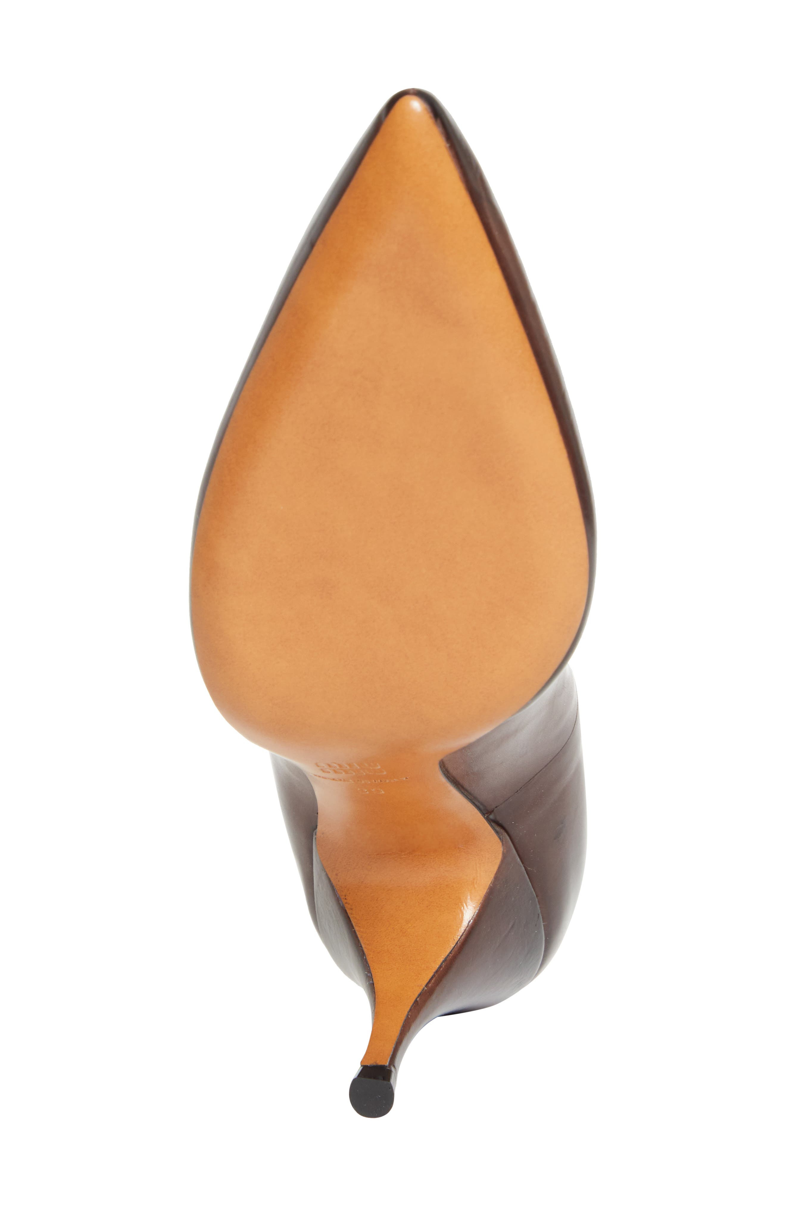 Miu Miu Waxed Calfskin Pointy Toe Pump in Moro at Nordstrom - 6