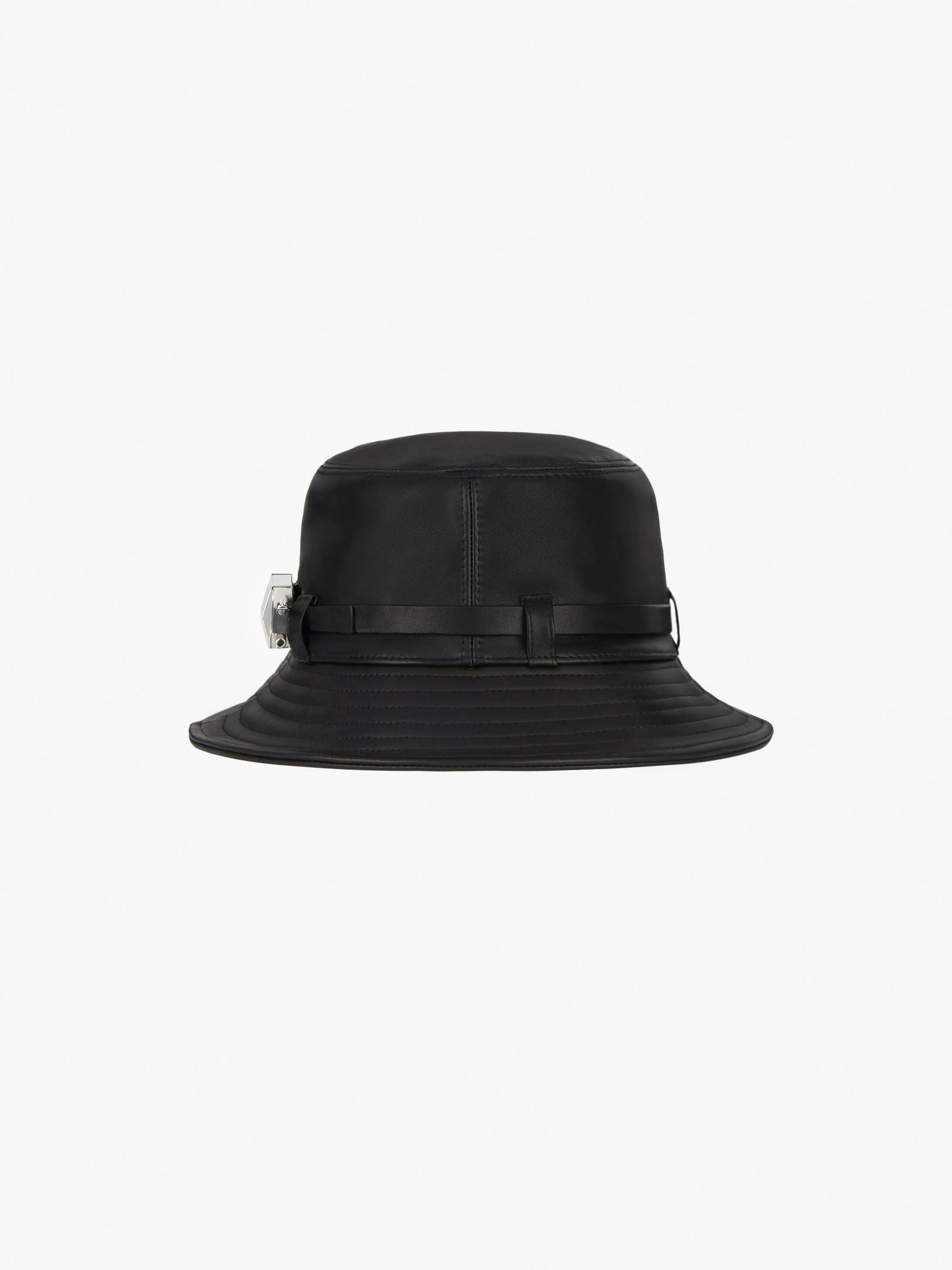 BUCKET IN LEATHER WITH 4G PADLOCK - 4