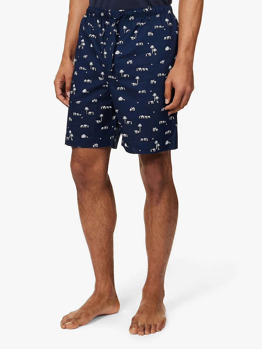 Nelson graphic-print cotton-poplin pyjama shorts - 3