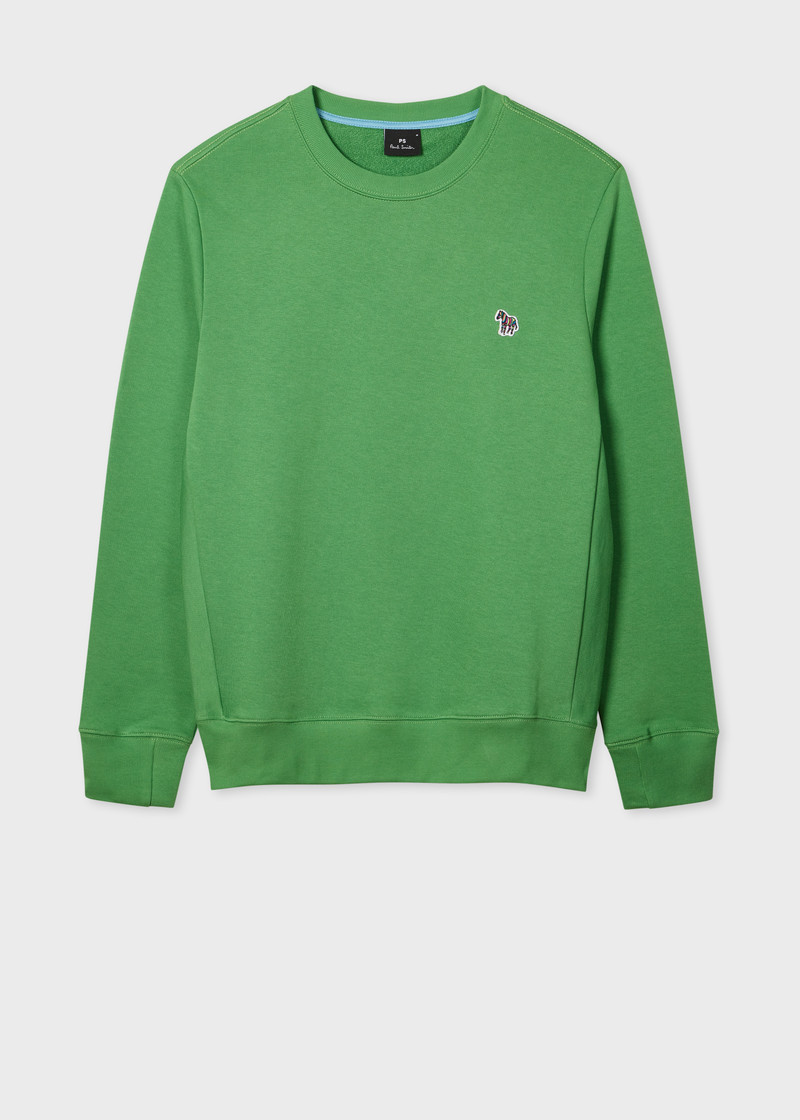 Mid Green Organic Cotton Zebra Logo Sweatshirt 1