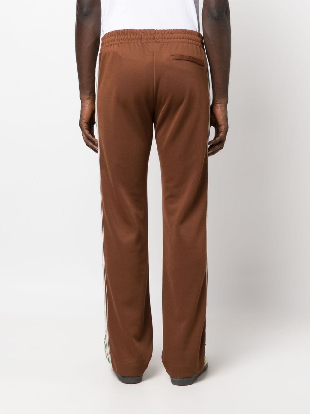 logo-patch straight track pants - 4