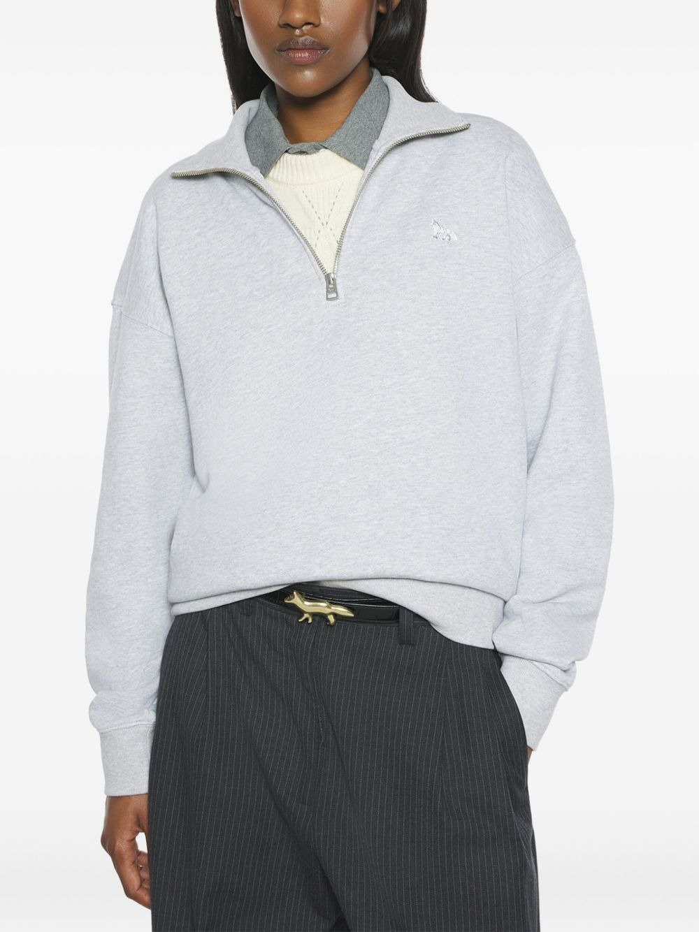 half-zip embroidered sweatshirt - 3